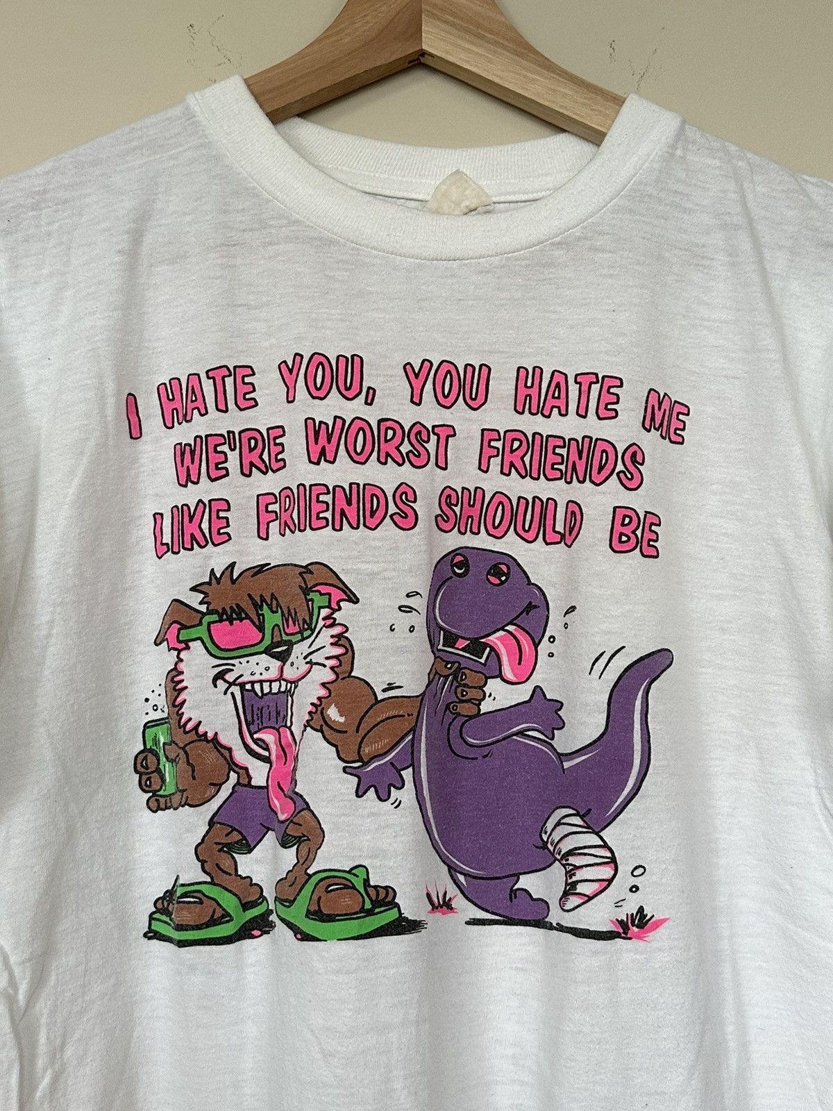Cartoon Network × Vintage Vintage 90s Barney Taz Were Worst Friends Cartoon T-Shirt Size US S / EU 44-46 / 1 - 4 Thumbnail