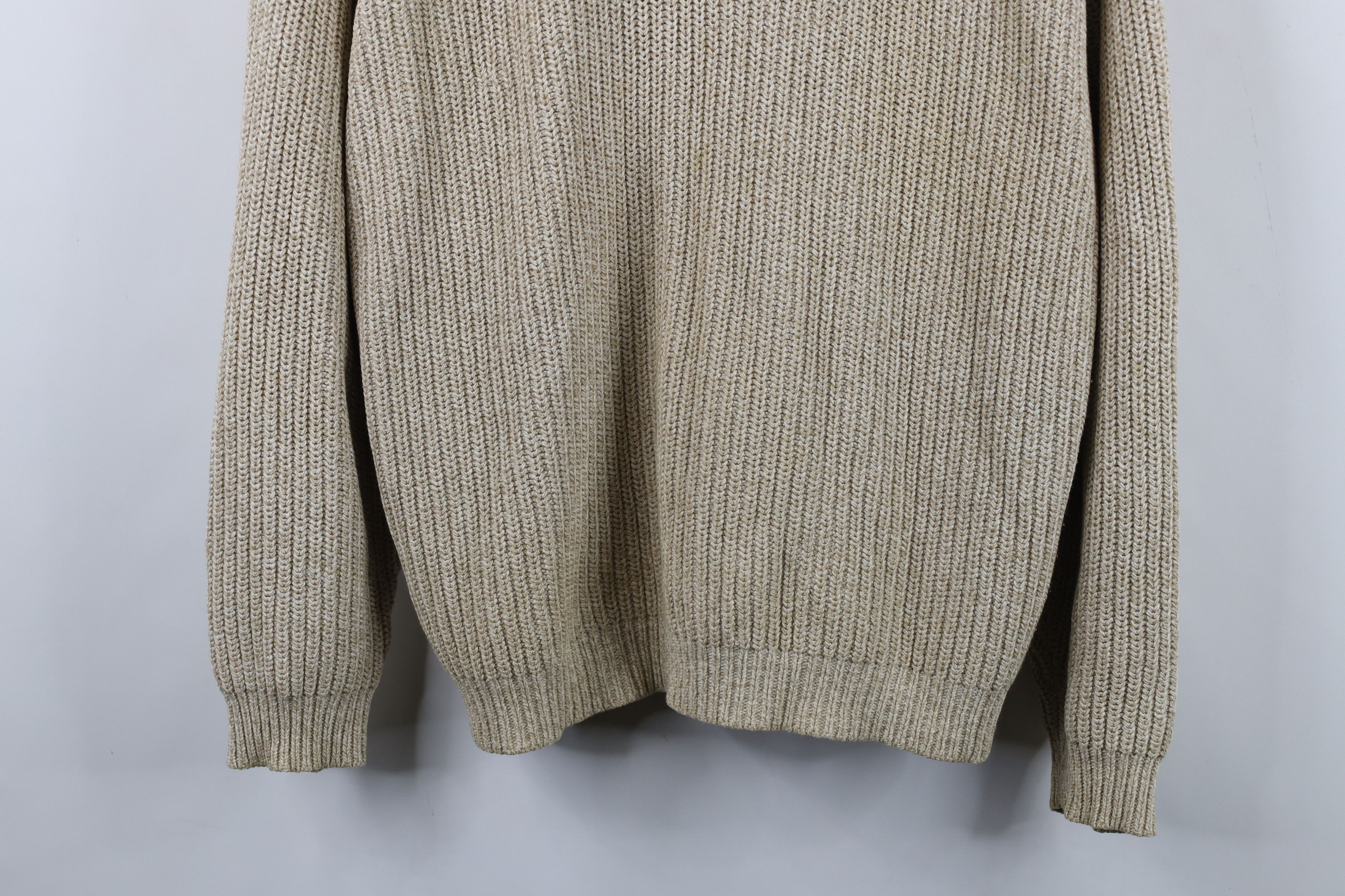 Eddie Bauer Vintage Eddie Bauer Chunky Ribbed Knit Henley Sweater Beige Size US L / EU 52-54 / 3 - 3 Thumbnail