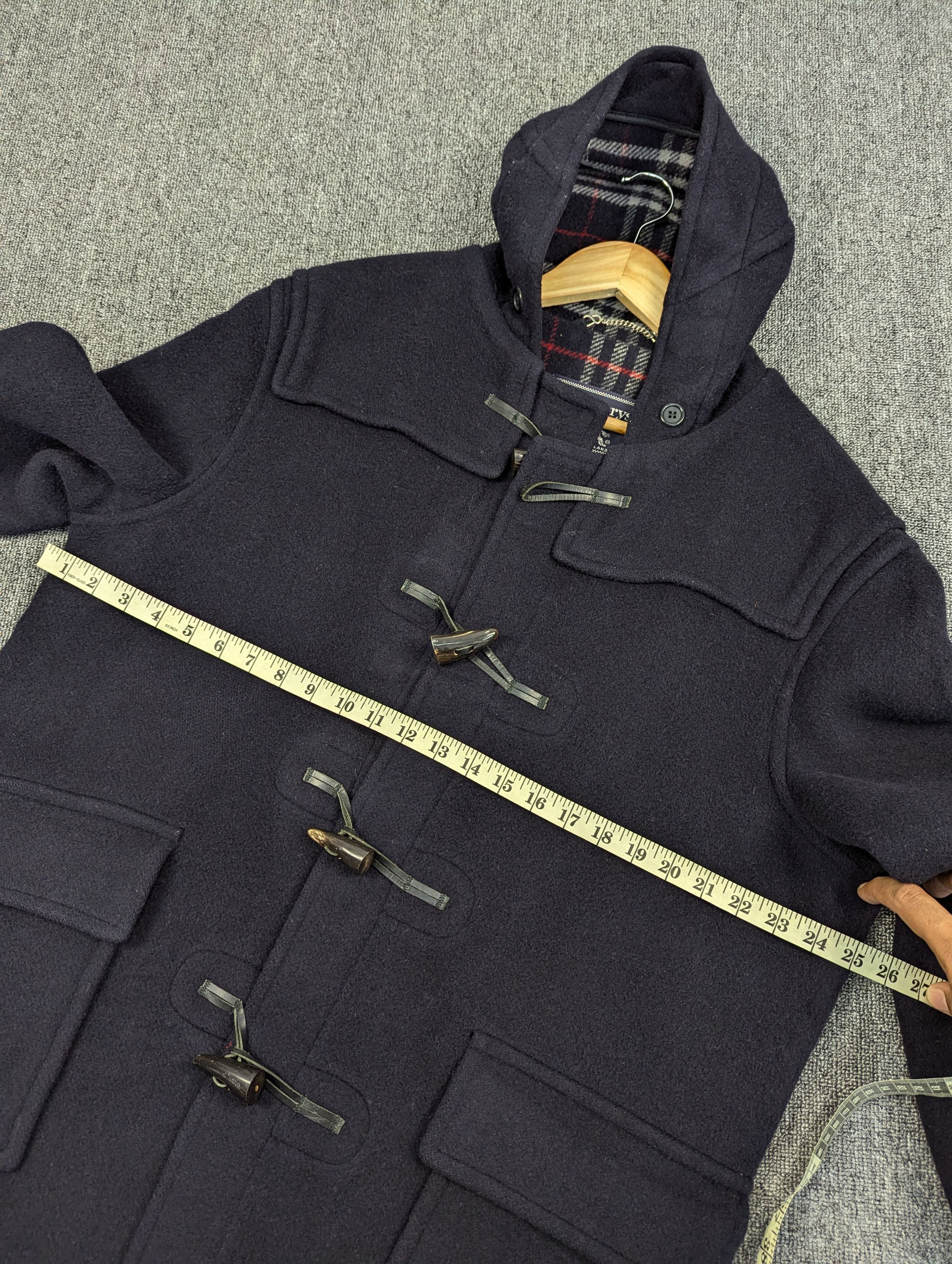Burberry Vintage 90s Burberrys Nova Check Duffle Coat Made In England Size US L / EU 52-54 / 3 - 20 Thumbnail