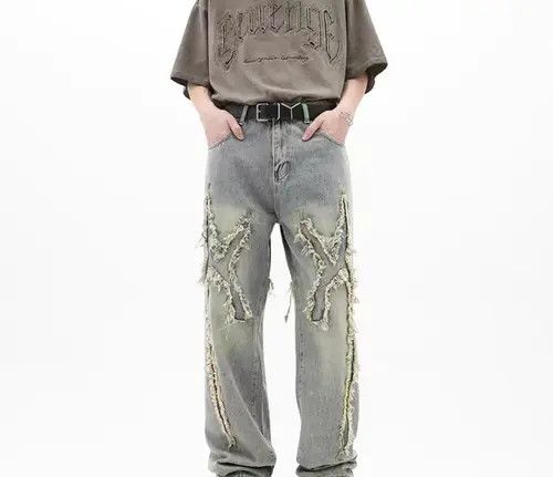 VIBE Vintage hip hop frayed trim distressed jeans Size US 32 / EU 48 - 1 Thumbnail