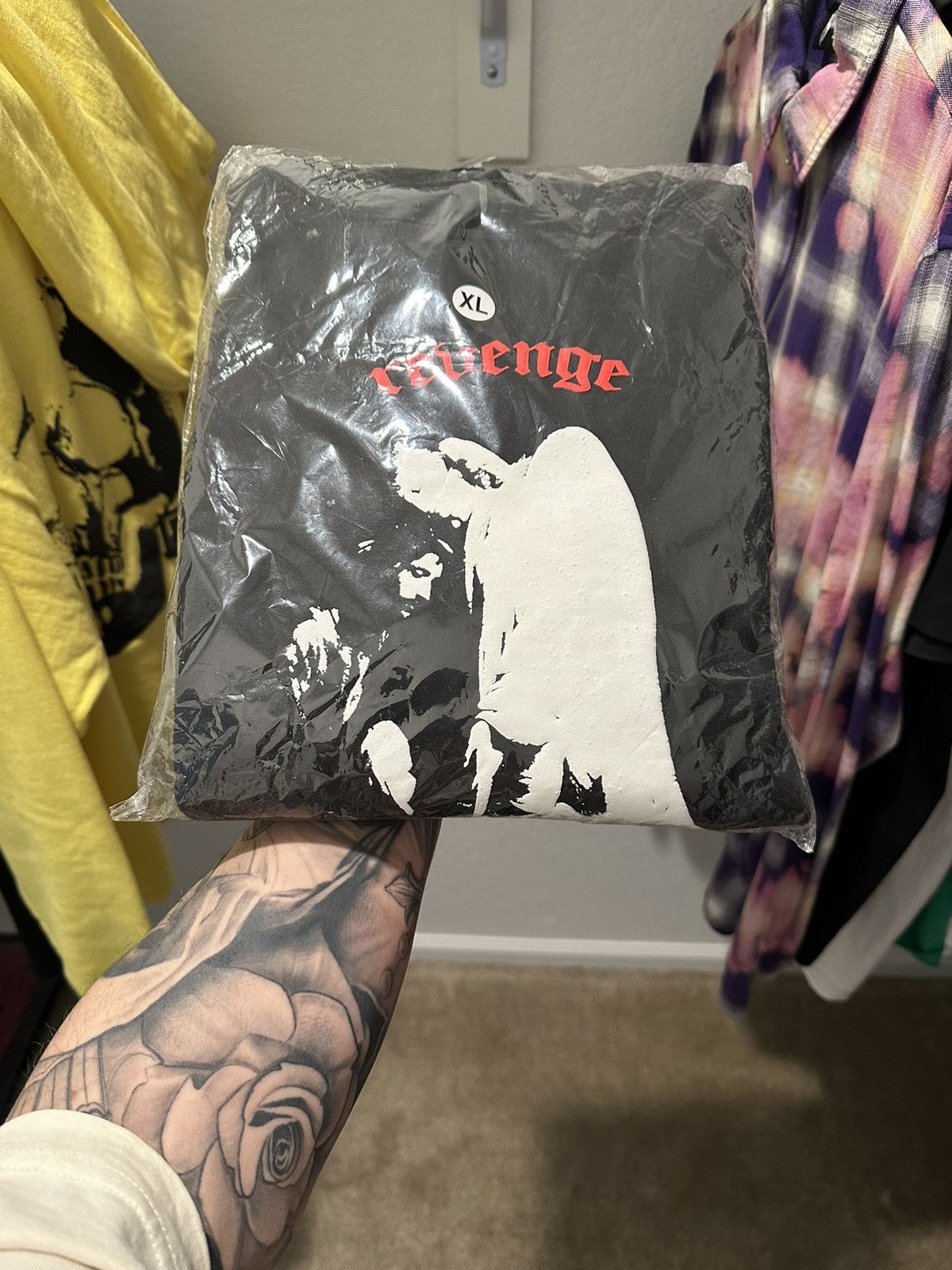 image of Revenge “Angel Hoodie” OG Black ( X-Large ) Deadstock, Men's (Size XL)