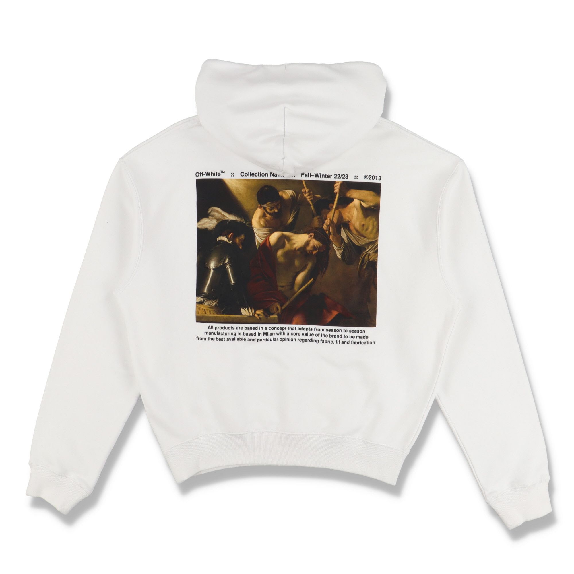 Off-White White Caravaggio Crowning Oversized Hoodie Size US XXS / EU 40 - 1 Thumbnail