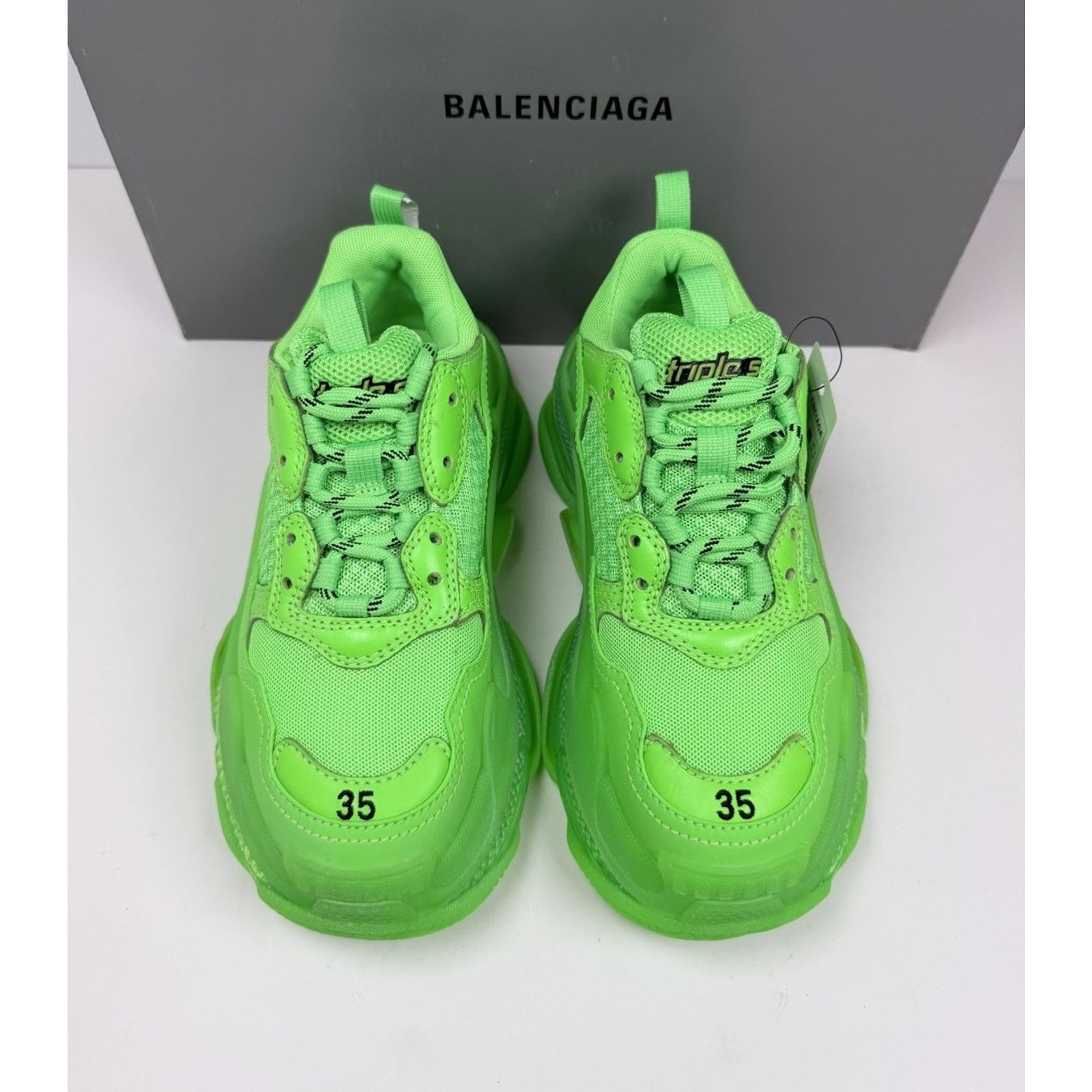 Balenciaga Size 35EU/5W - Balenciaga Triple S Fluo Green NEW Size US 5 / IT 35 - 3 Thumbnail