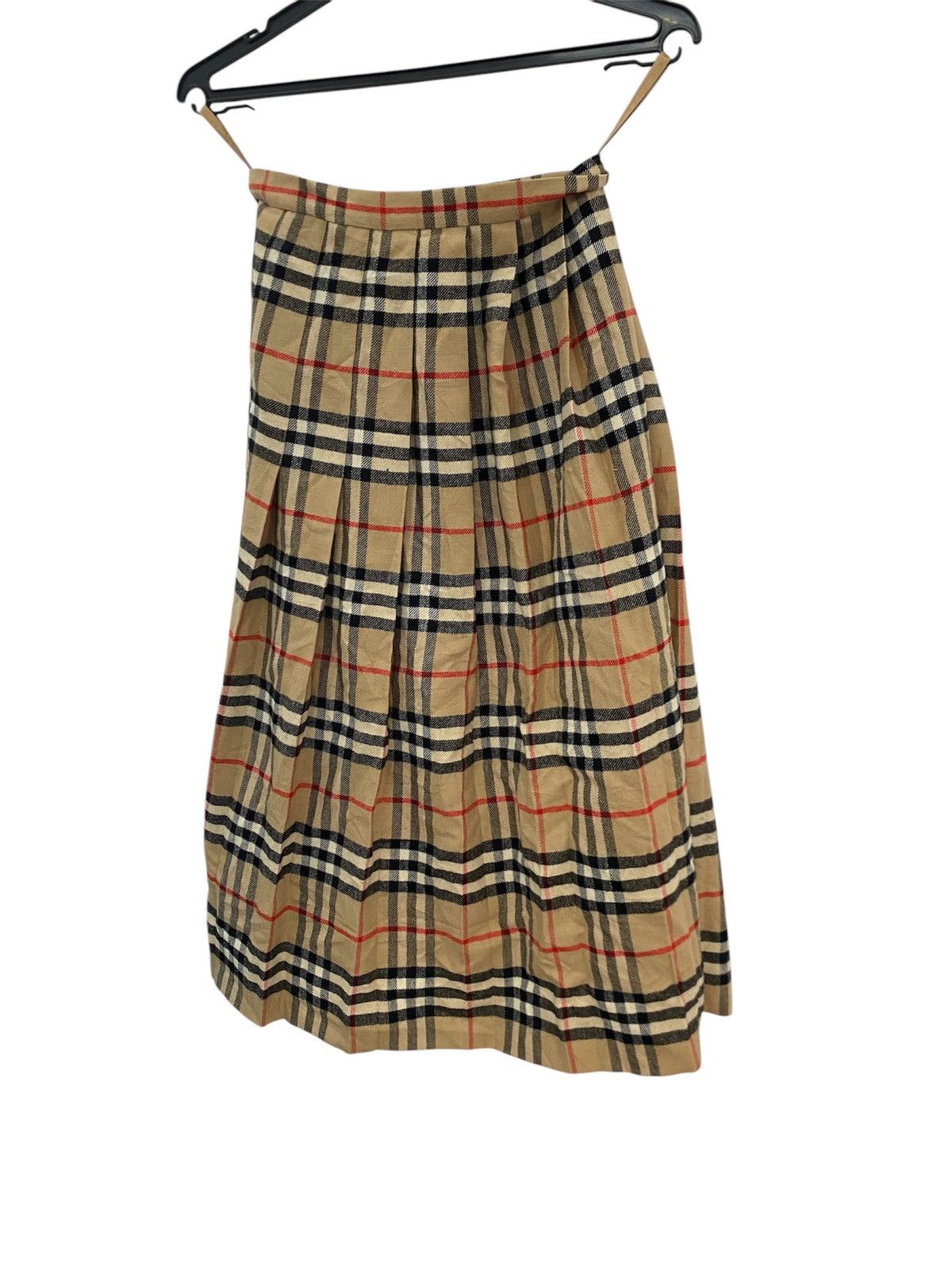 Burberry VINTAGE BURBERRY’S LONDON CHECKERED WOOL MAXI SKIRT Size 25" / US 0 / IT 36 - 3 Thumbnail