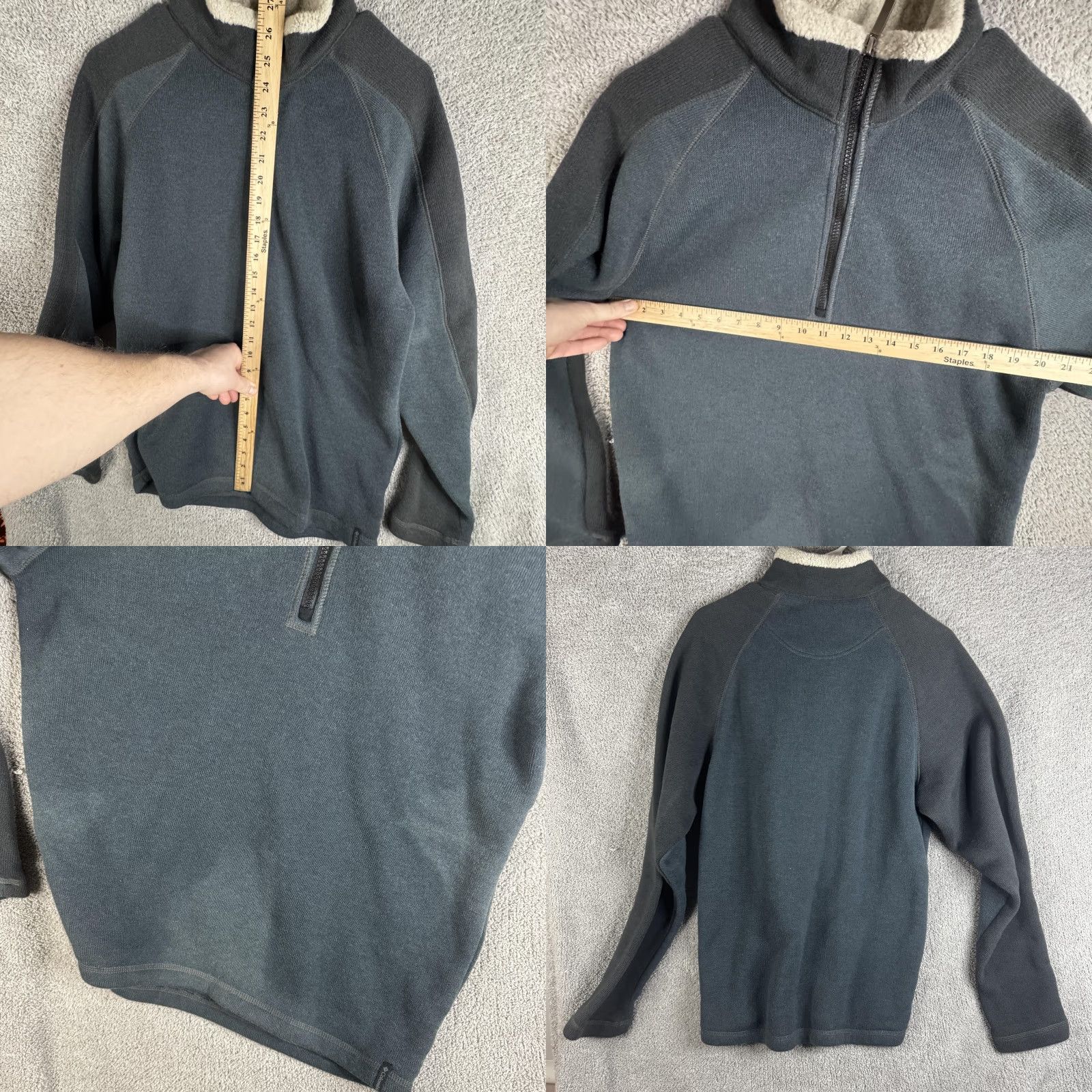 Vintage Columbia Pullover Mens M Gray 1/4 Zip Fleece Mock Neck Sherpa Lined Casual Winter Size US M / EU 48-50 / 2 - 9 Thumbnail