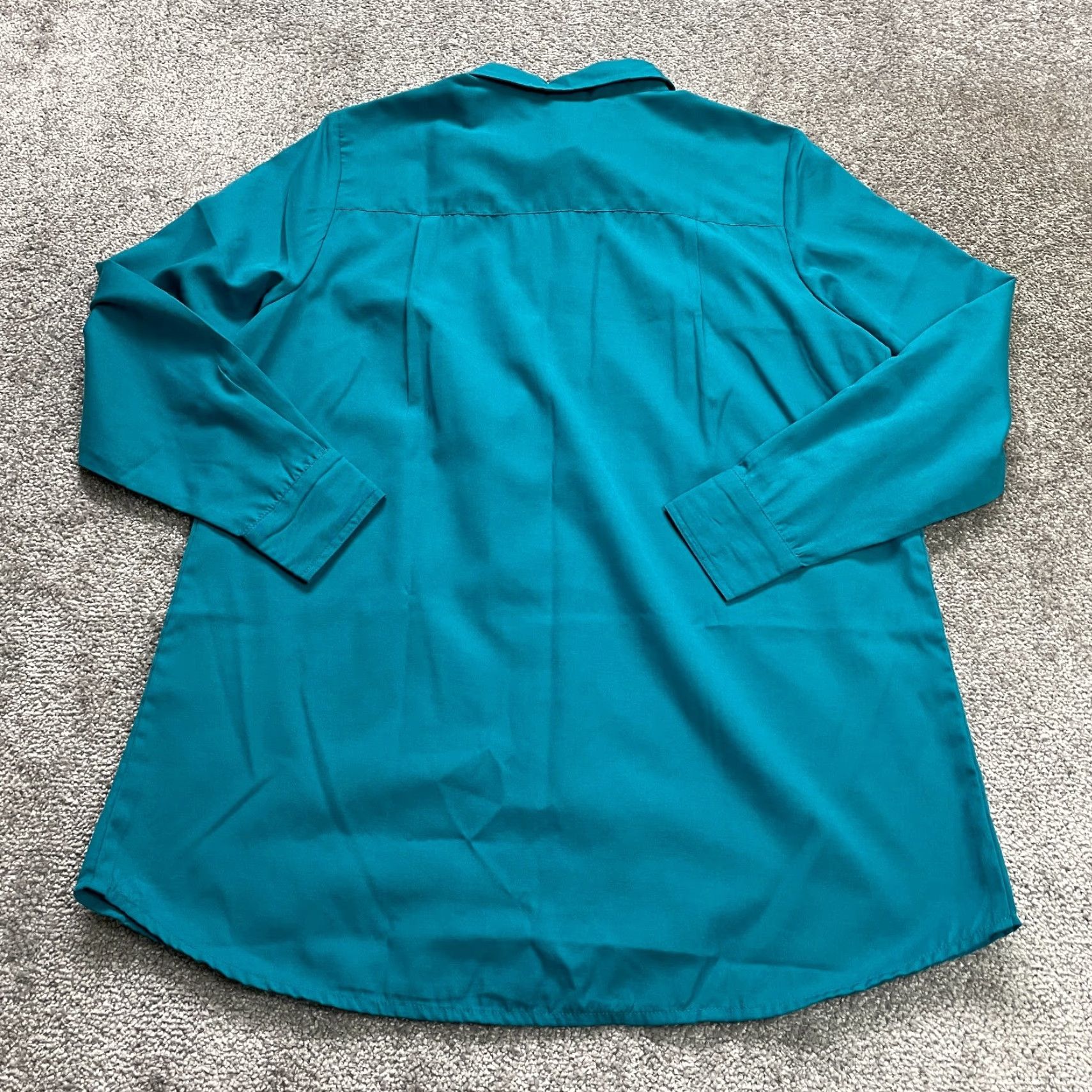Blair Blair Button Up Dress Shirt Womens Medium Blue Rayon Collared Long Sleeves Work Size M / US 6-8 / IT 42-44 - 2 Thumbnail