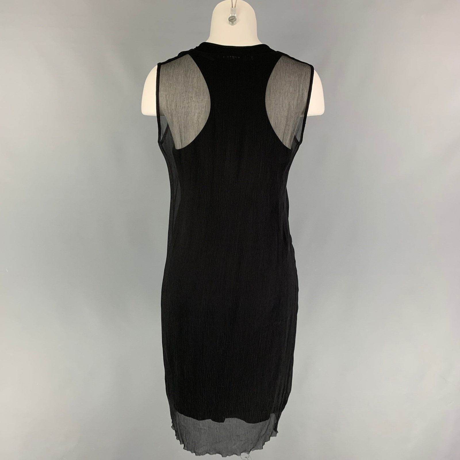 Ports 1961 Size 4 Black Viscose Blend Wrinkled Double Layer Dress Size S / US 4 / IT 40 - 3 Thumbnail