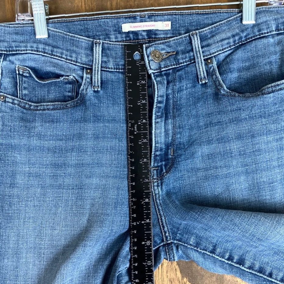 Levi's Signature Levi Strauss Womens Jeans Blue Denim Mid Rise Slim Straight Stretch 31 Size 24" / US 00 / IT 34 - 7 Thumbnail