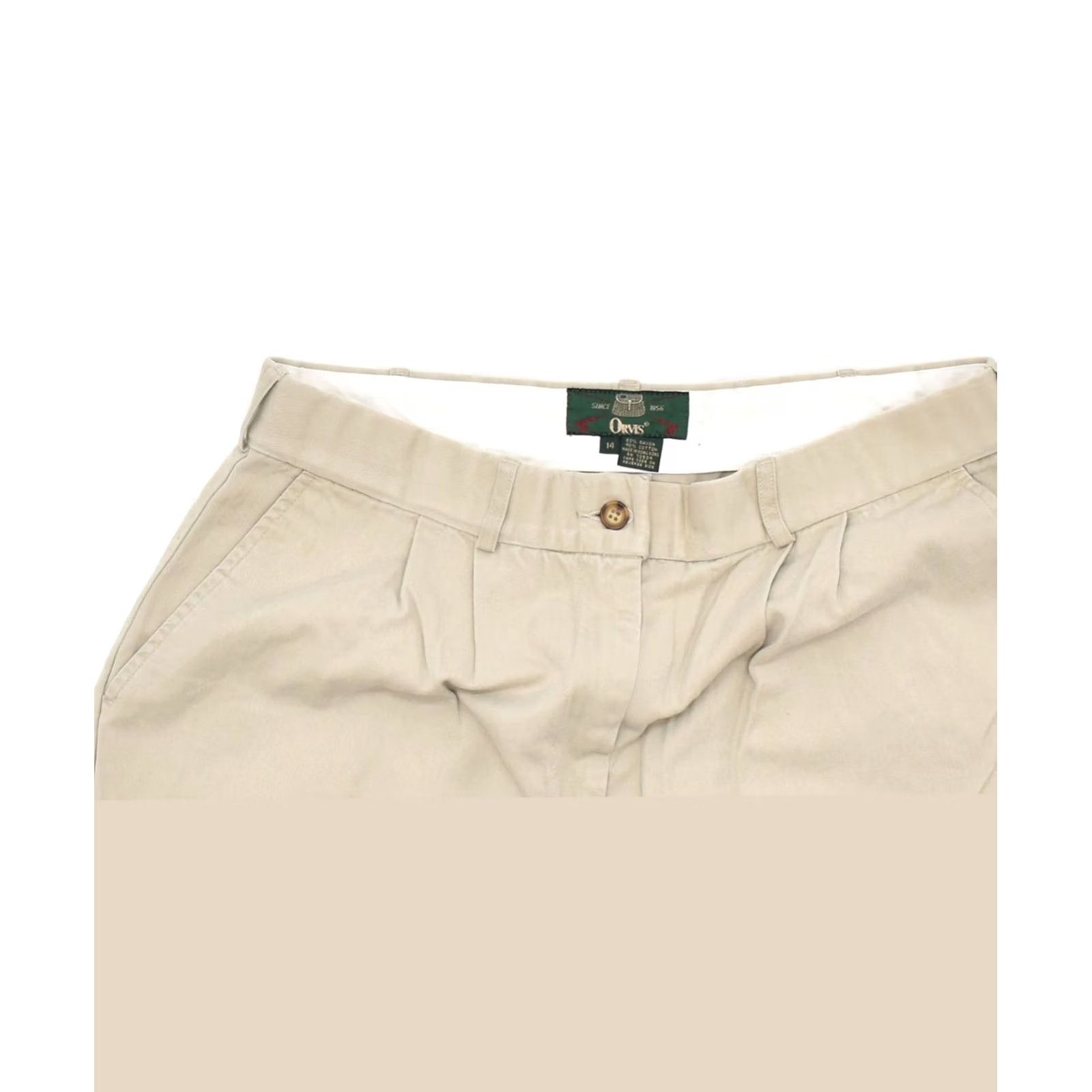 Orvis ORVIS Womens Straight Casual Trousers UK 14 Large Beige Rayon W32 L30 Size 24" / US 00 / IT 34 - 4 Thumbnail