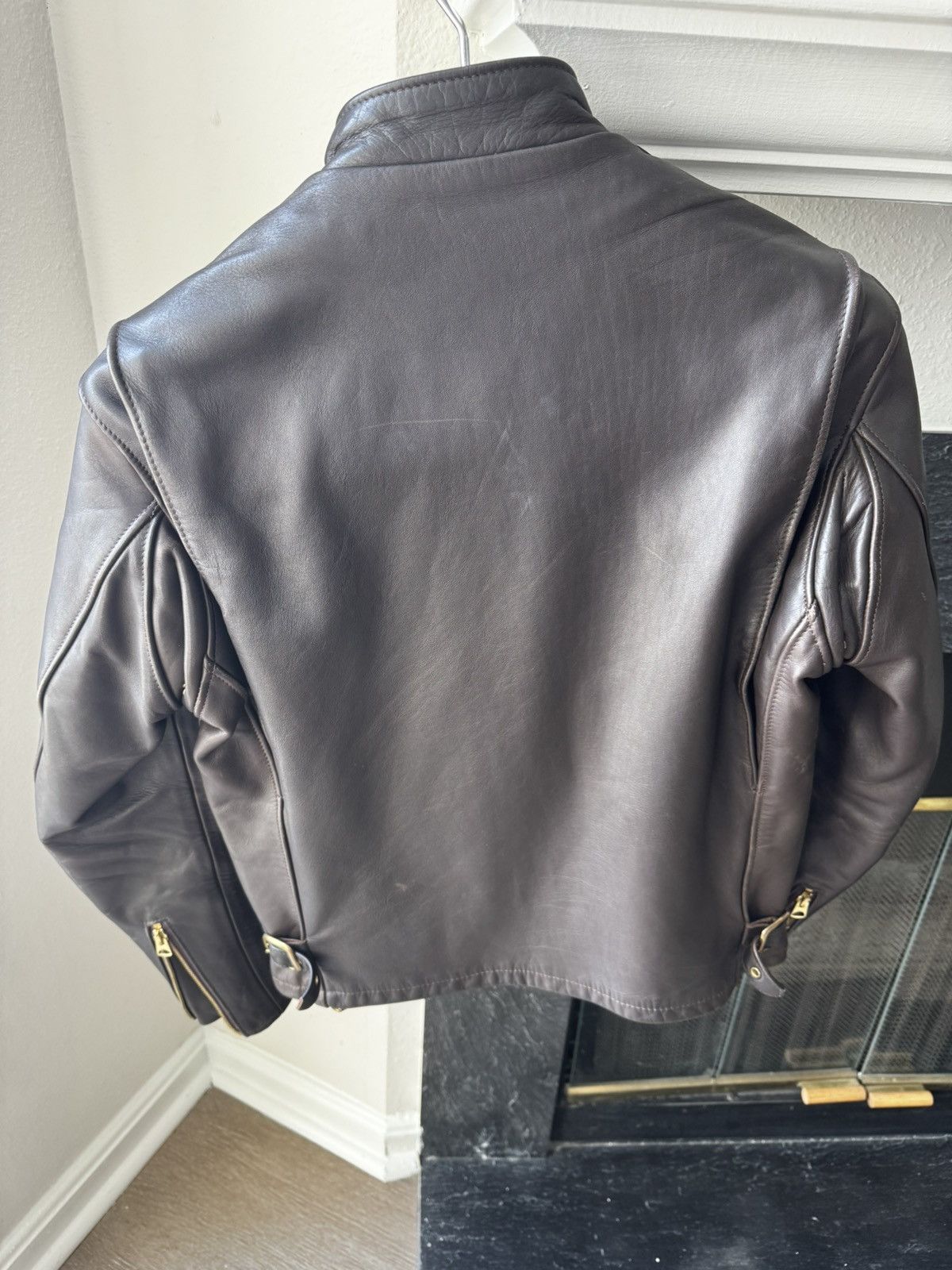 Schott Schott Cafe Racer Leather Jacket Size US M / EU 48-50 / 2 - 2 Thumbnail