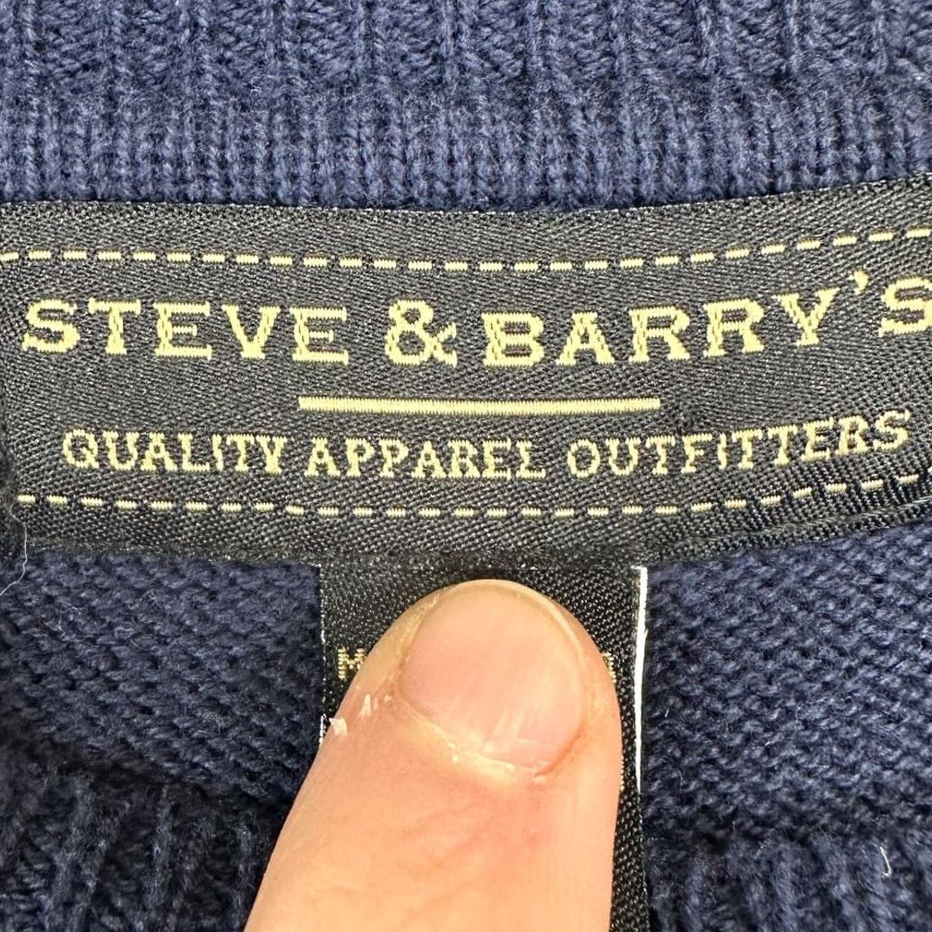 Vintage Steve Barry's Crew Neck Sweater Men Adult Medium Navy 2 Stripes Pullover Knit Cotton Striped 2 Stripes Outdoor Walking Vintage No Size US M / EU 48-50 / 2 - 5 Thumbnail