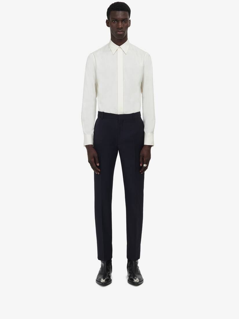 Alexander McQueen o1w1db10725 Tailored Cigarette Trousers in Navy Size US 30 / EU 46 - 2 Thumbnail