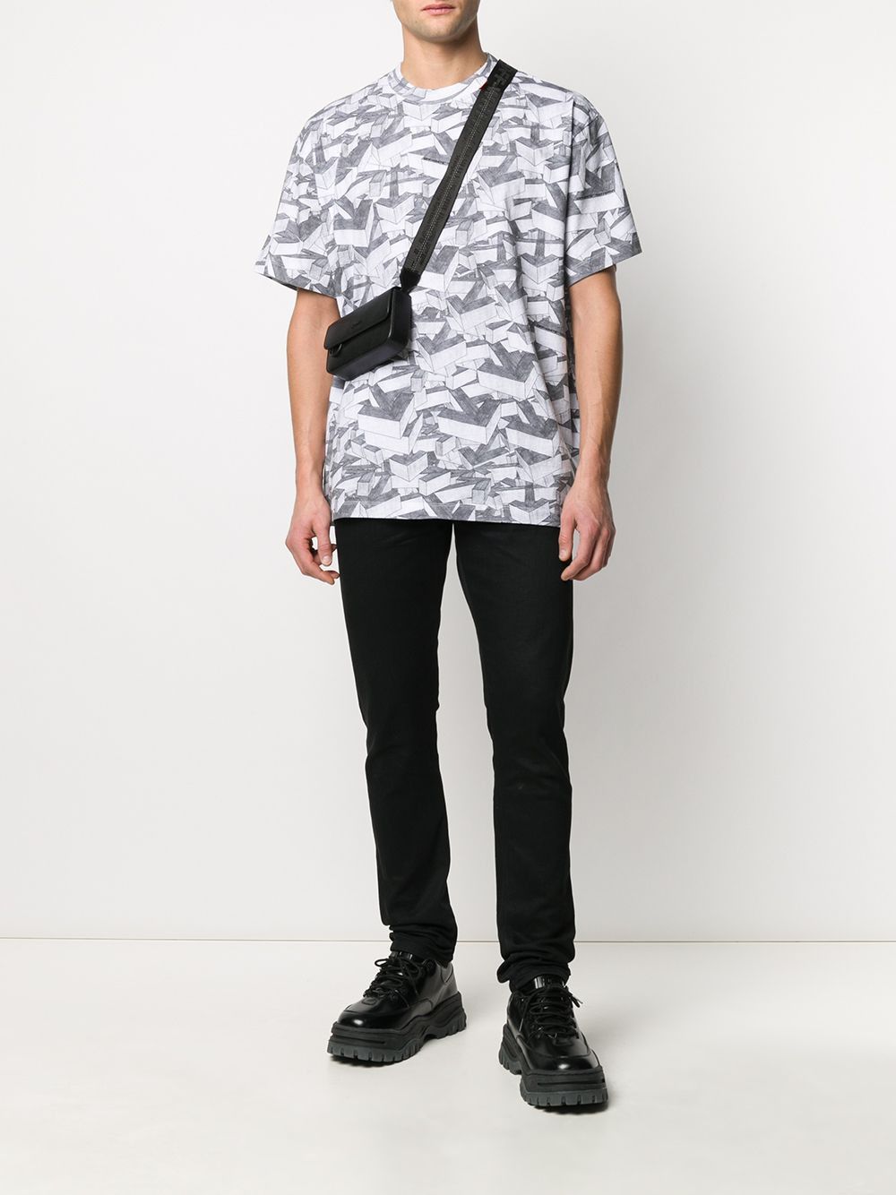 Off-White Grey Arrows Pattern Oversized T-Shirt Size US XS / EU 42 / 0 - 4 Thumbnail