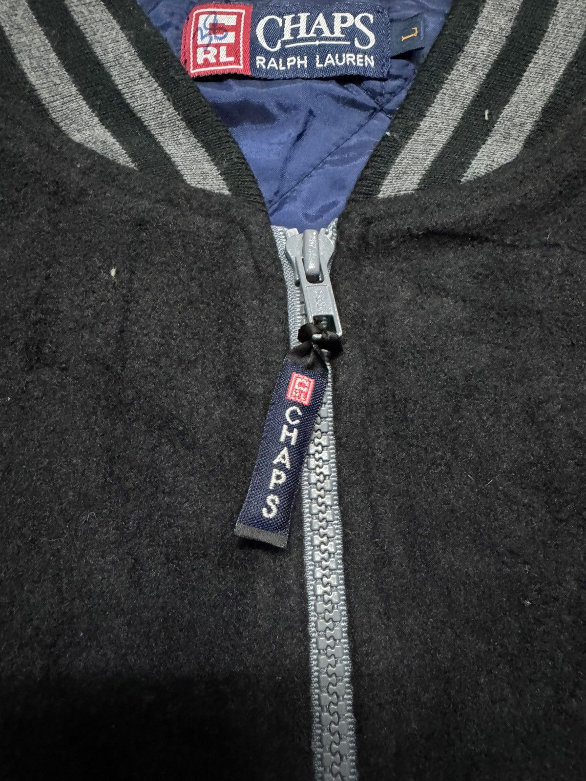 Vintage 💥VINTAGE 90's BASIC JACKET CHAPS RALPH LAUREN SHERPA BLACK Size US L / EU 52-54 / 3 - 8 Thumbnail