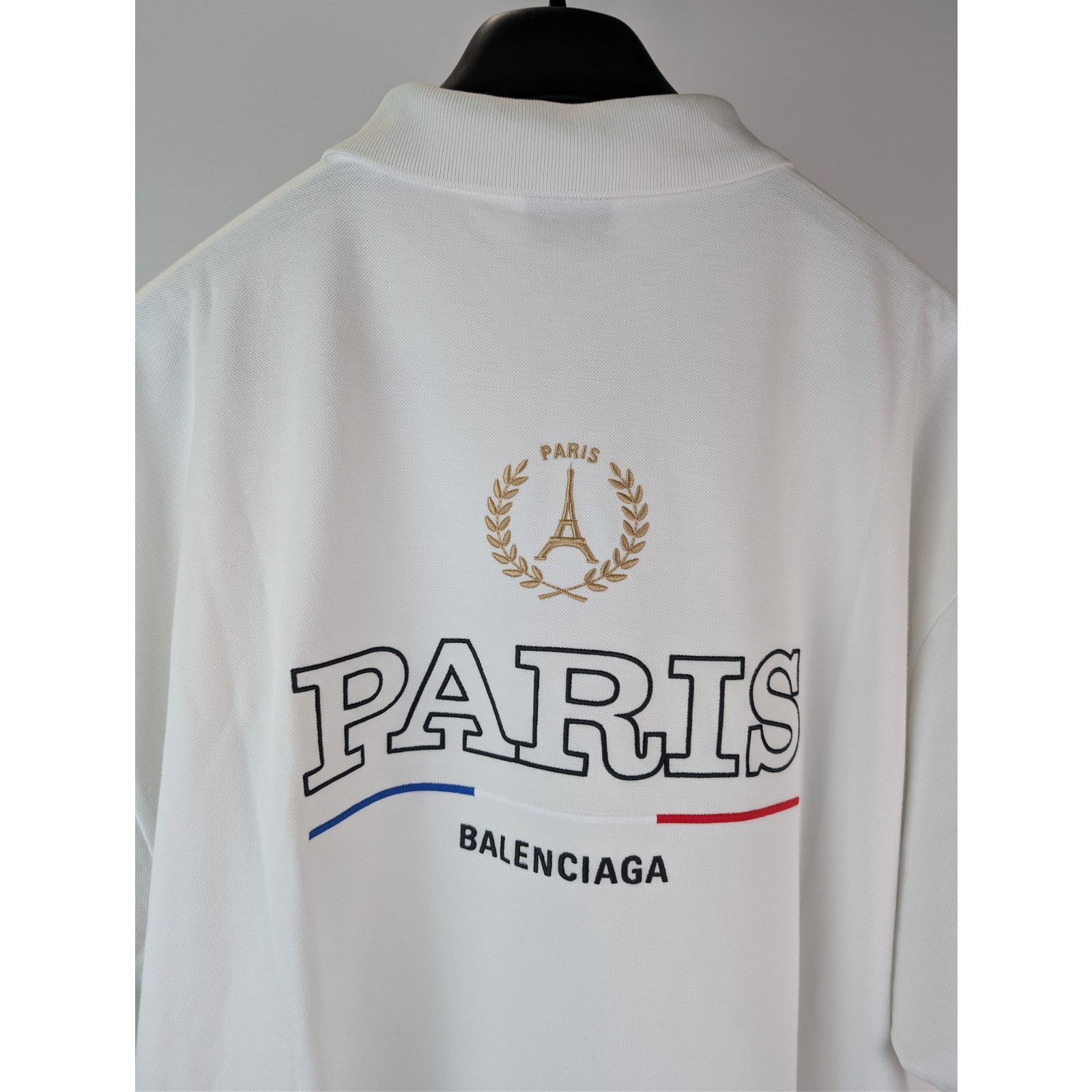 Balenciaga o1rshd1 Champion City Pique Polo Shirt in Dirty White Size US XXL / EU 58 / 5 - 16 Thumbnail