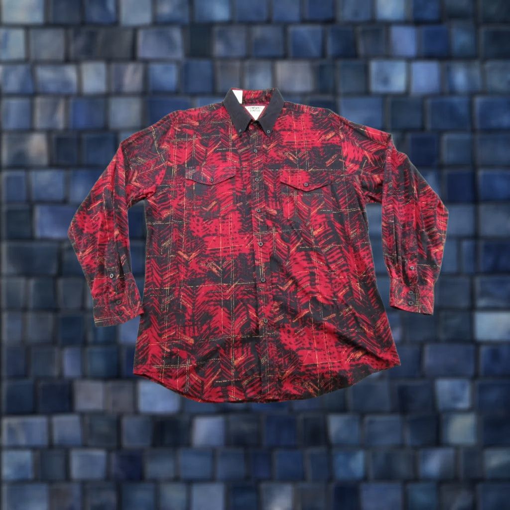 Vintage VTG 90s Cowboy Turtle Geometric Long Sleeve Button Shirt Size L Red Cotton Western Mens Size US L / EU 52-54 / 3 - 1 Thumbnail