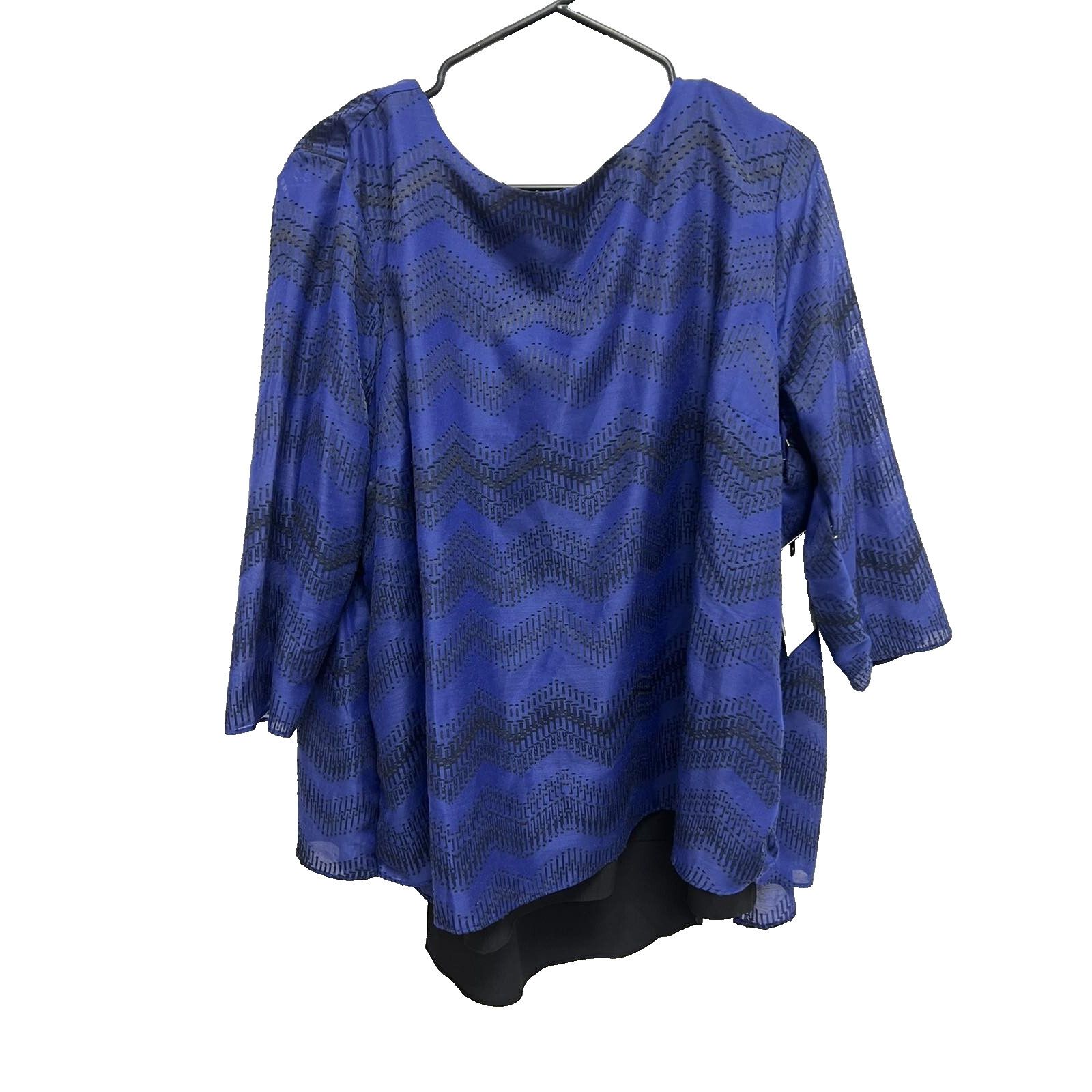 & Other Stories Dana Buchman Split Back Layered Top 3/4 sleeve 2X A001437 Size XXL / US 16-18 / IT 52-54 - 2 Thumbnail