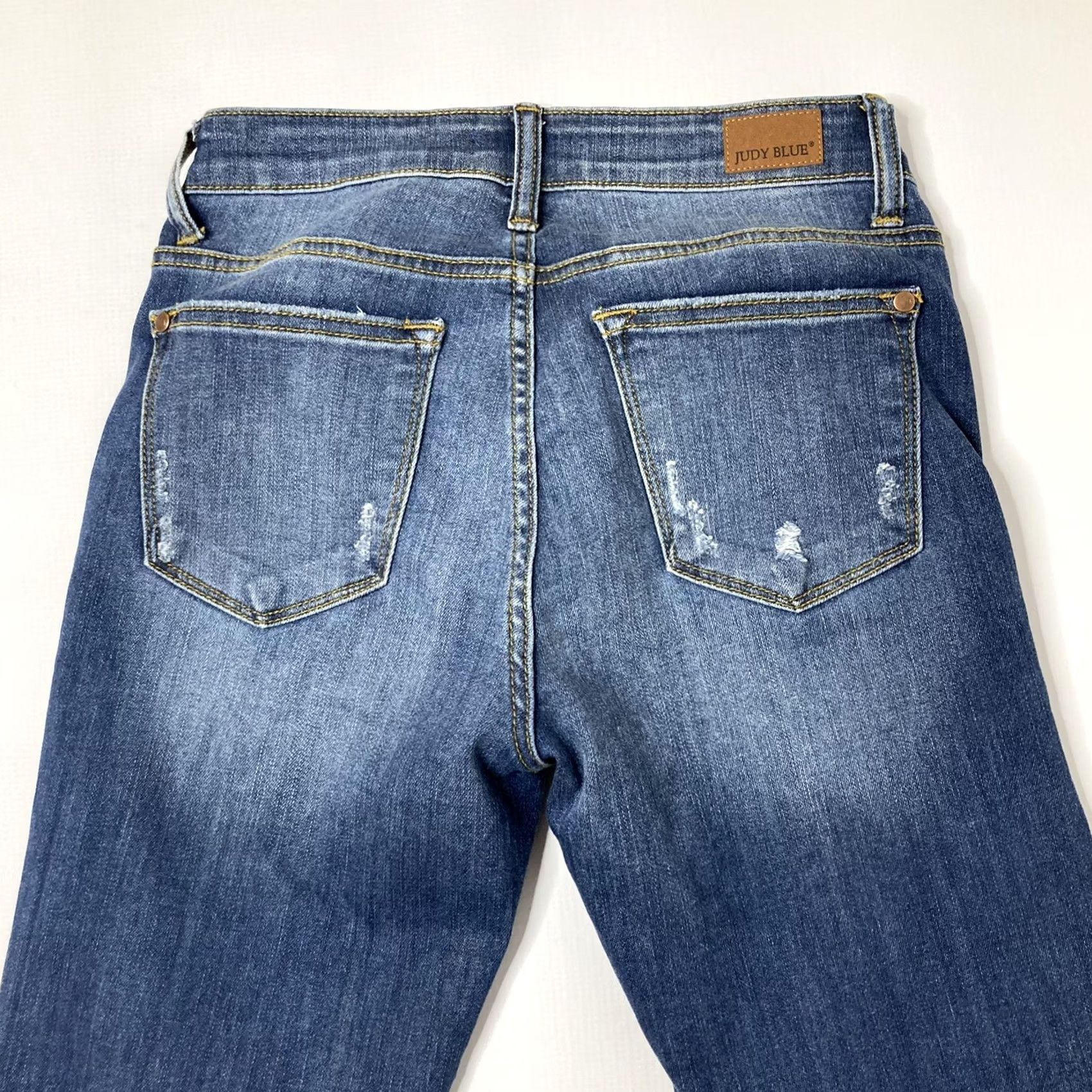 Vintage Judy Blue Relaxed Fit Crop Jeans Distressed Ripped Medium Wash 28x27 Size 28" / US 6 / IT 42 - 4 Thumbnail