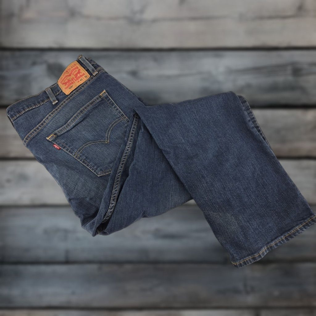 Levi's VINTAGE? No. Levi's 559 Jeans 42x32 Blue Dark Wash Denim Pants Mens Regular 42 Inseam 32 Leg Opening 9" 5-Pocket Design Size US 42 / EU 58 - 1 Thumbnail