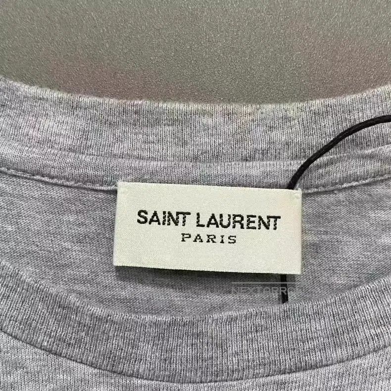Saint Laurent Paris Saint Laurent Gray Slogan Short Sleeve Tee. Size US S / EU 44-46 / 1 - 4 Thumbnail