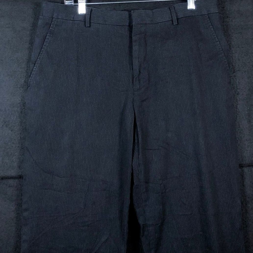 Banana Republic Banana Republic Mens Pants Black Pinstriped Chino Straight Leg Stretch 36x30 Size US 36 / EU 52 - 2 Thumbnail