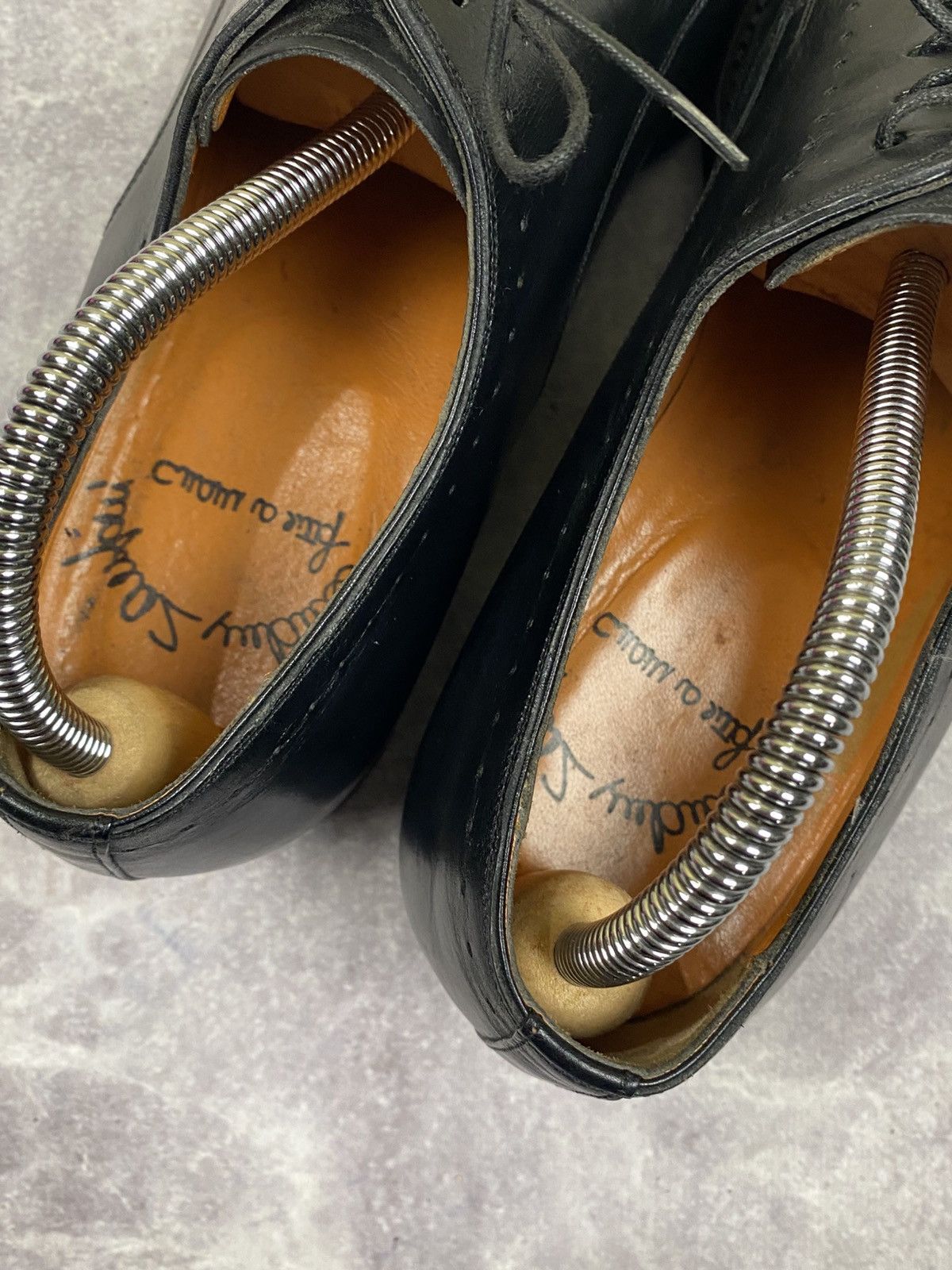 Santoni Santoni Cap-toe Black Leather Oxford Shoes Size: 8 Size US 9 / EU 42 - 4 Thumbnail