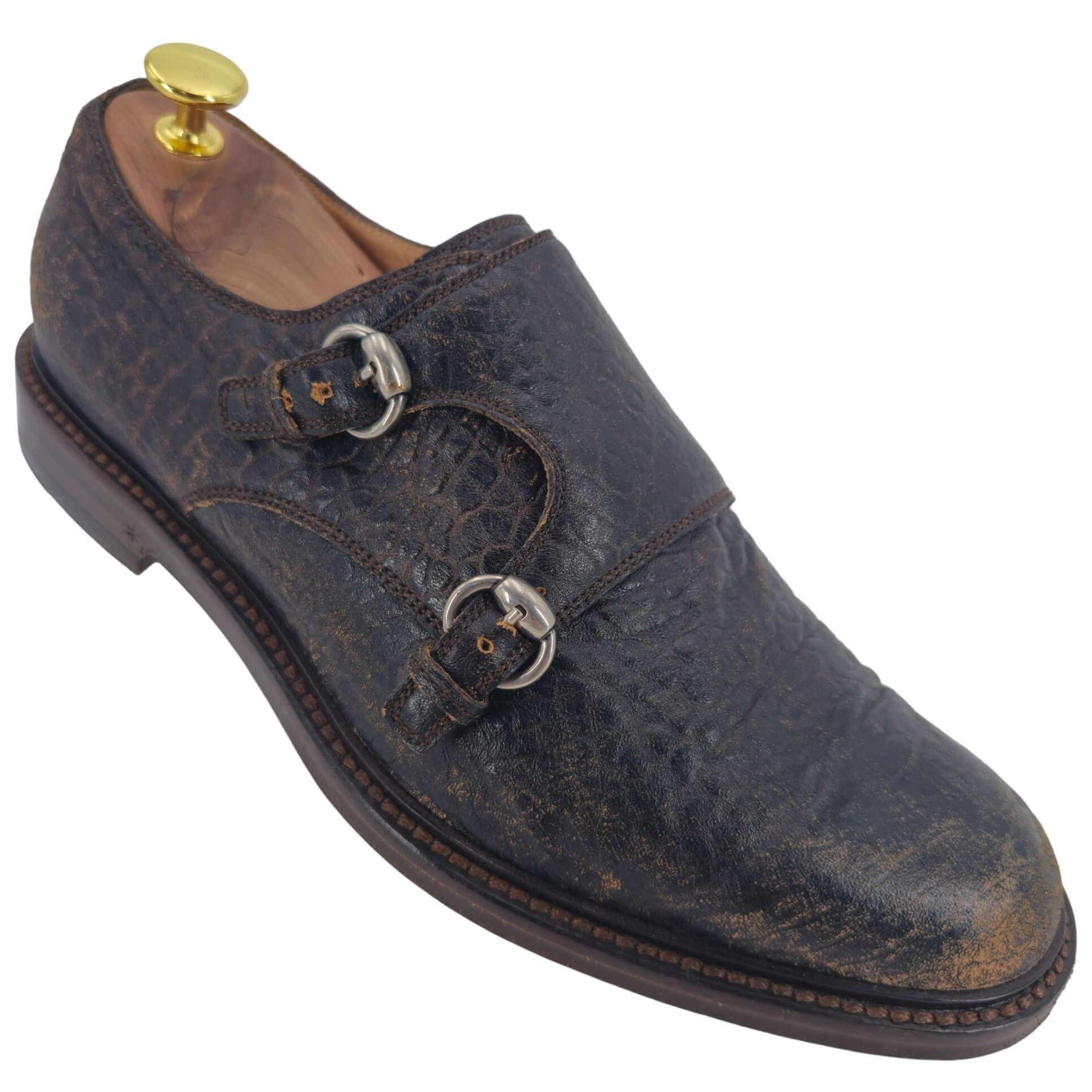 Italian Artioli Mens size 9 Smokey Brown Grey Leather Dress Shoes Luxury Oxfords Italian Artioli Mens size 9 Smokey Brown Grey Leather Dress  main image 4