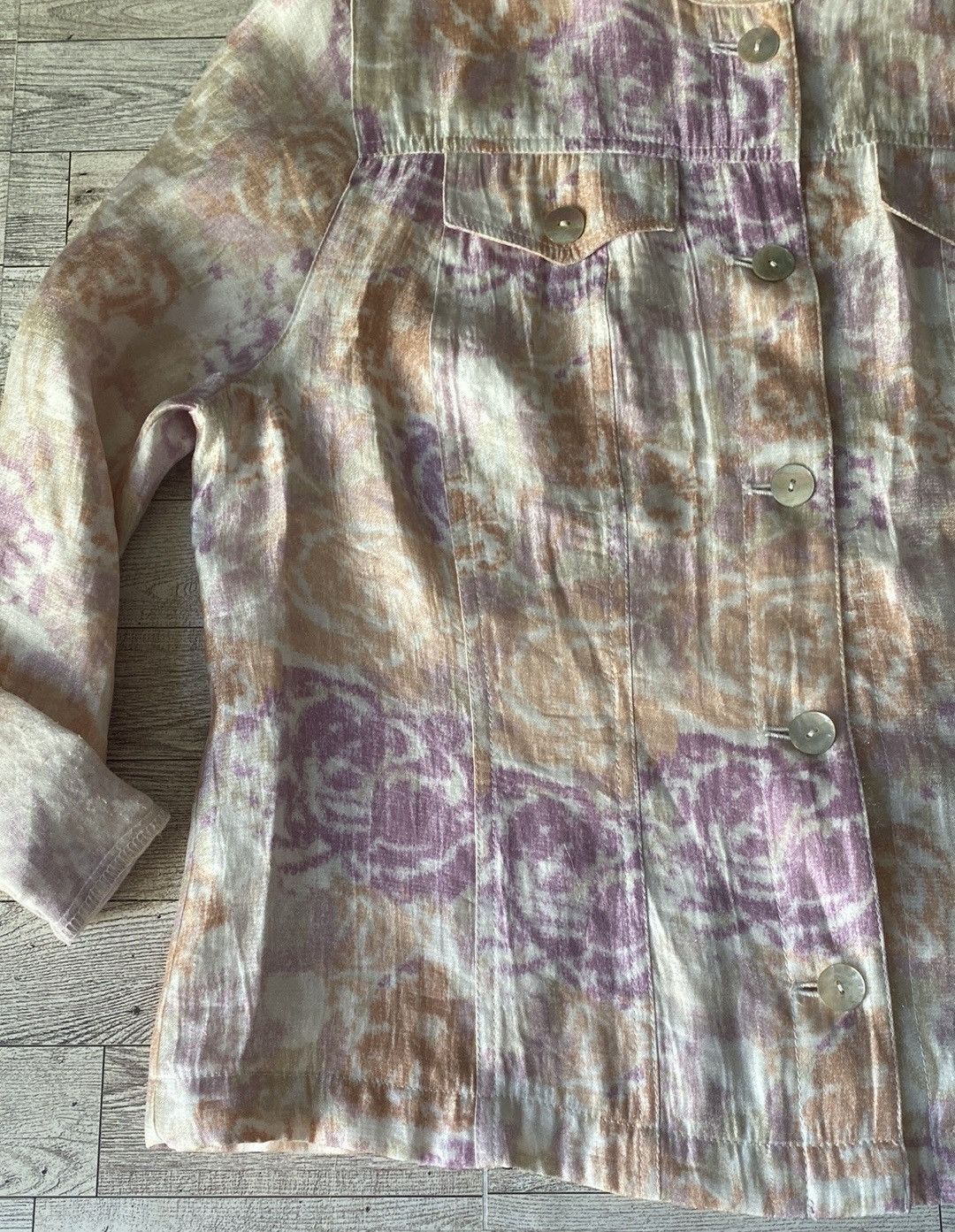 Vintage Ruby Rd., Vintage, Pastel, Rose Print, Lightweight Jacket Size S / US 4 / IT 40 - 14 Thumbnail