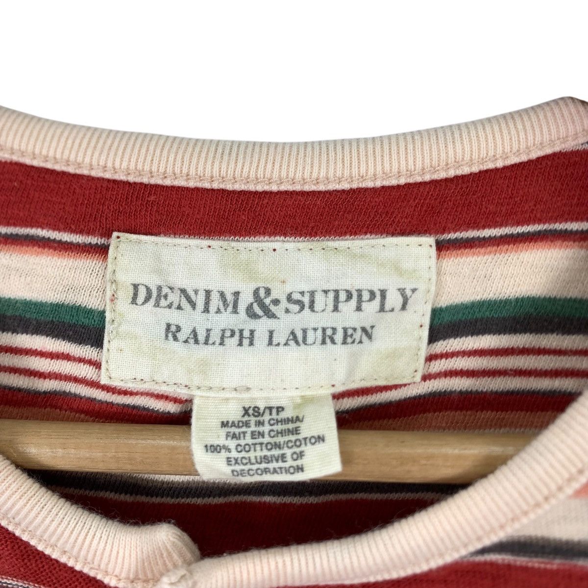 Ralph Lauren Denim Supply RALPH LAUREN Stripe Henley Tee Shirt Size US XS / EU 42 / 0 - 7 Thumbnail