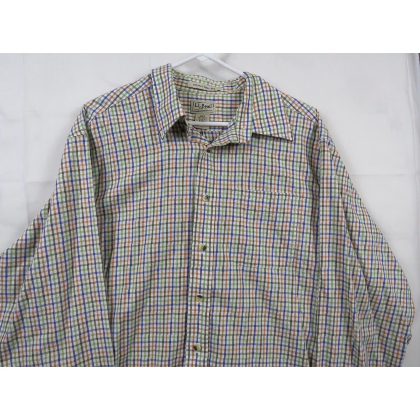 Vintage VINTAGE LL Bean Large Reg Wrinkle Resistant Plaid Button Down L/S Shirt Size US L / EU 52-54 / 3 - 3 Thumbnail