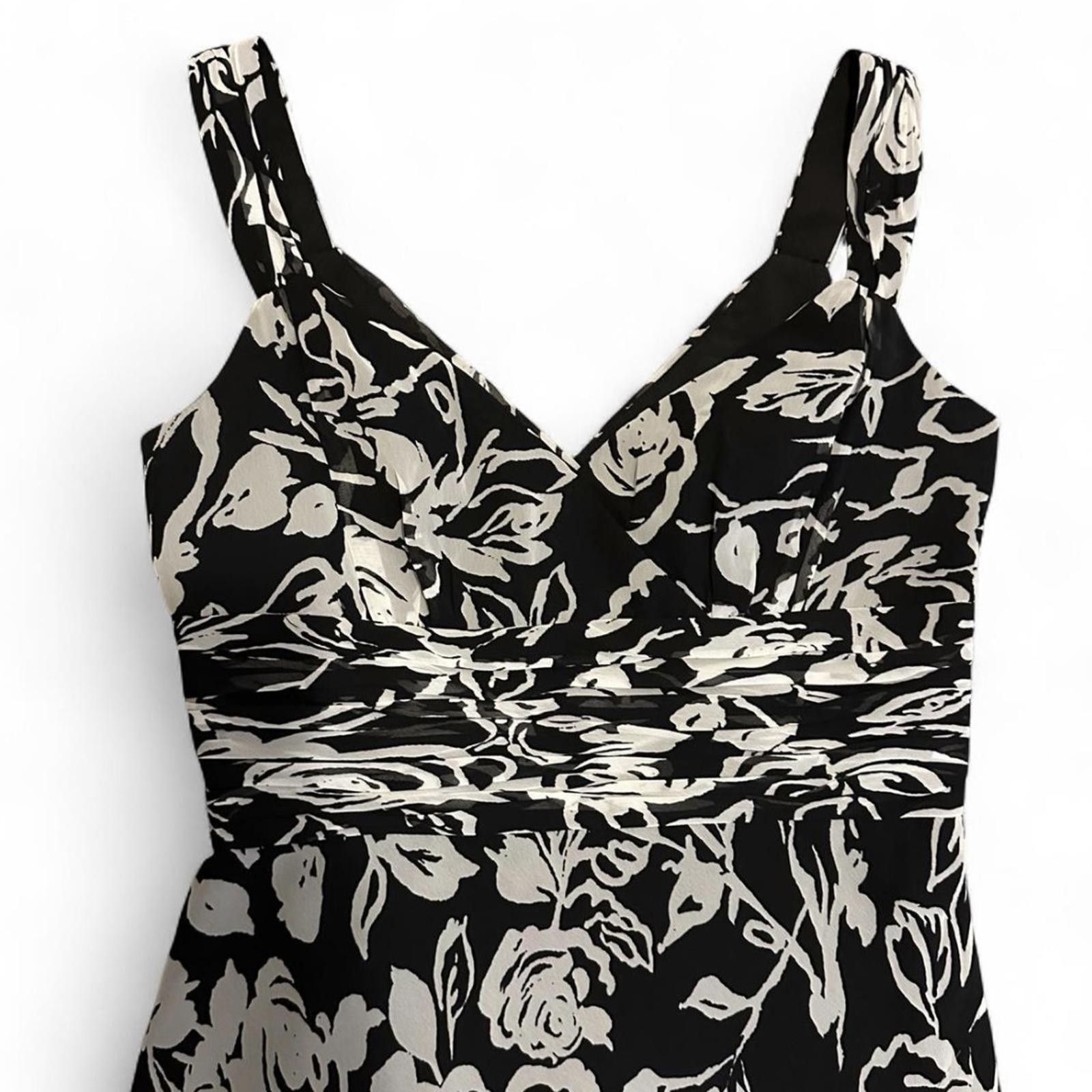 Ann Taylor Ann Taylor Dress Black White Floral Vintage Size S / US 4 / IT 40 - 3 Thumbnail