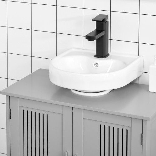 Designer × Homemade kleankin Modern Under Sink Cabinet with 2 Doors, Pedestal Un Size US L / EU 52-54 / 3 - 7 Thumbnail