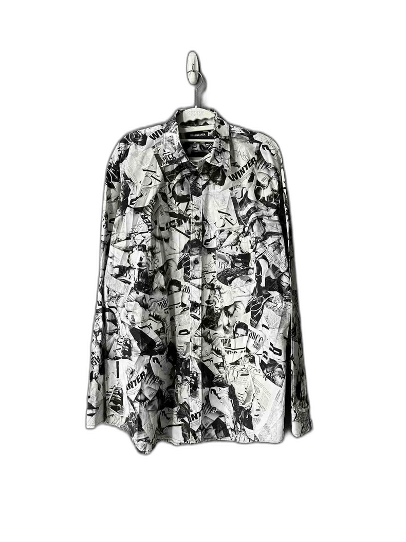 Balenciaga Balenciaga Graphic Print Long Sleeve Shirt Size US L / EU 52-54 / 3 - 1 Thumbnail