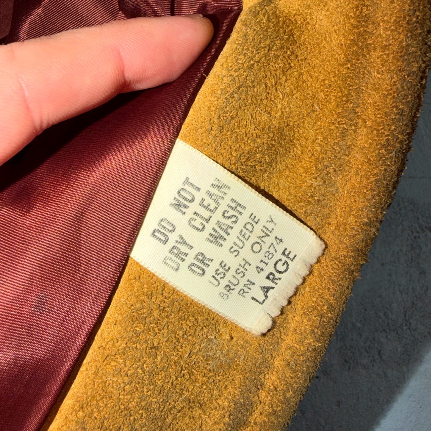 Vintage VINTAGE 1950s Brown Suede Jacket Leather Distressed Rockabilly Ricky Chore Large Mens Size US L / EU 52-54 / 3 - 4 Thumbnail