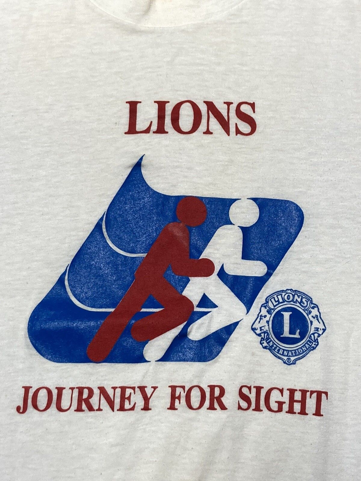 Vintage 80s t shirt lions international journey for sight marathon L Size US L / EU 52-54 / 3 - 2 Thumbnail