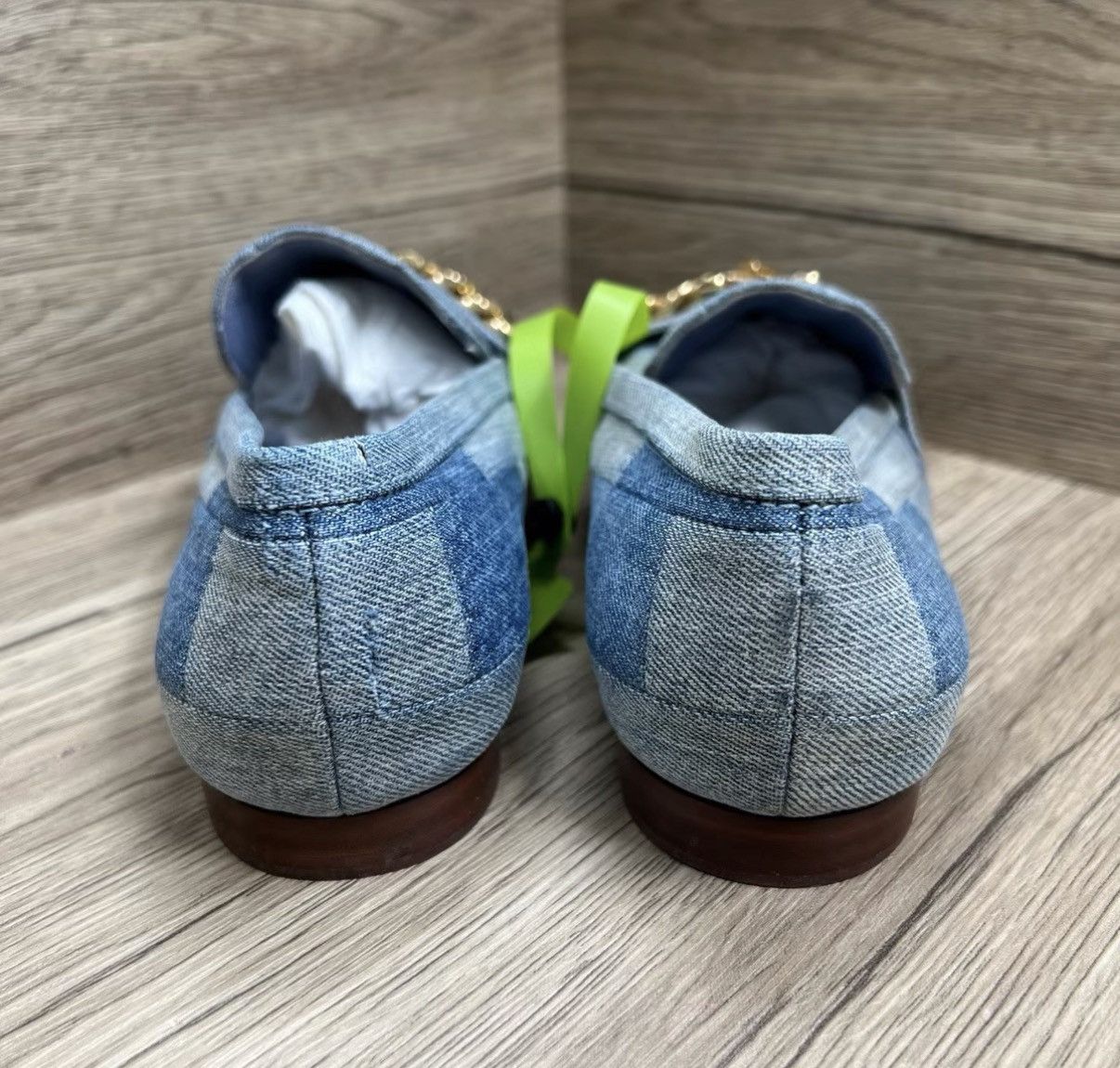Louis Vuitton Louis Vuitton Upper Case Denim Damier Chain Loafers J41 Size US 6 / IT 36 - 4 Thumbnail