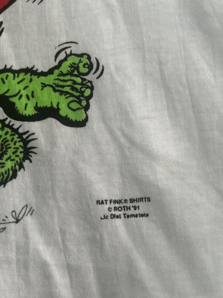 Vintage *RARE* VINTAGE 1991 RAT FINK WHITE GRAPHIC LOGO TEE SZ L Size US L / EU 52-54 / 3 - 3 Thumbnail