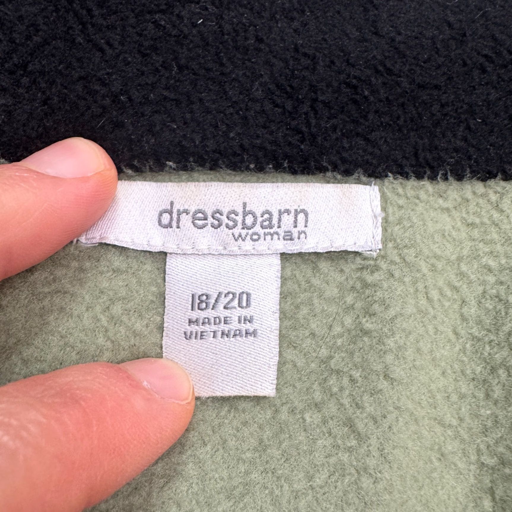 Vintage Dressbarn Embroidered Fleece Jacket Womens 2X Plus Green Full Zip Outdoor Size XXL / US 16-18 / IT 52-54 - 7 Thumbnail