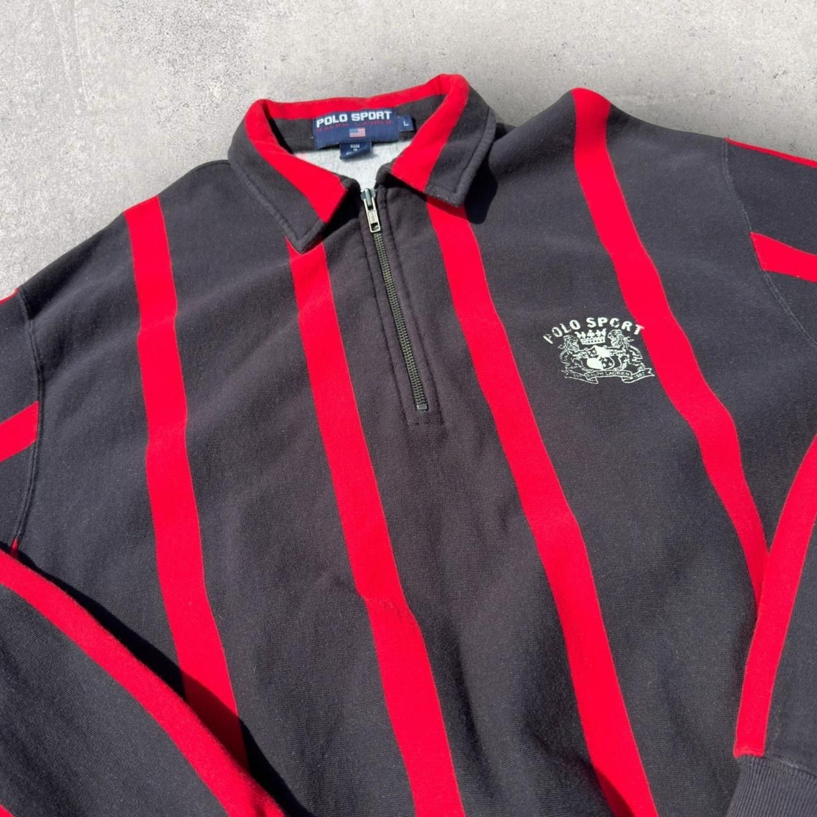 Polo Ralph Lauren × Vintage Vintage 90s Polo Sport Ralph Lauren 1/2 Zip Sweatshirt Size US L / EU 52-54 / 3 - 4 Thumbnail