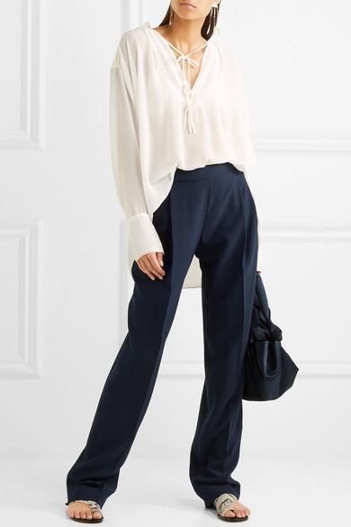 By Malene Birger BY MALENE BIRGER Bolivian Ruched Chiffon Blouse Top Tunic Size M / US 6-8 / IT 42-44 - 1 Thumbnail