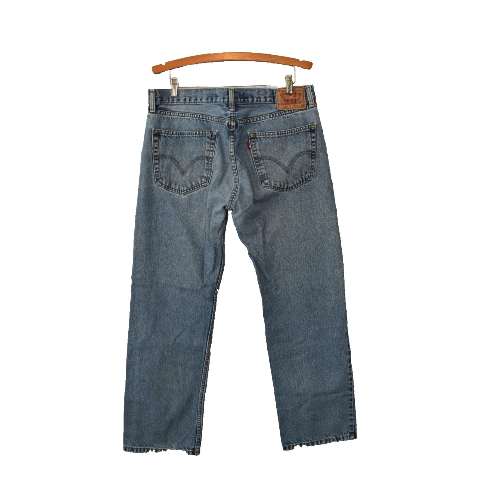 Levi's VINTAGE Levi's 505 Jeans Distressed Mens 36x30 Straight Blue Denim Cotton Regular Rise Mid 10-12 Inseam 30 8 in Open Zip Jeans Men Size US 36 / EU 52 - 2 Thumbnail
