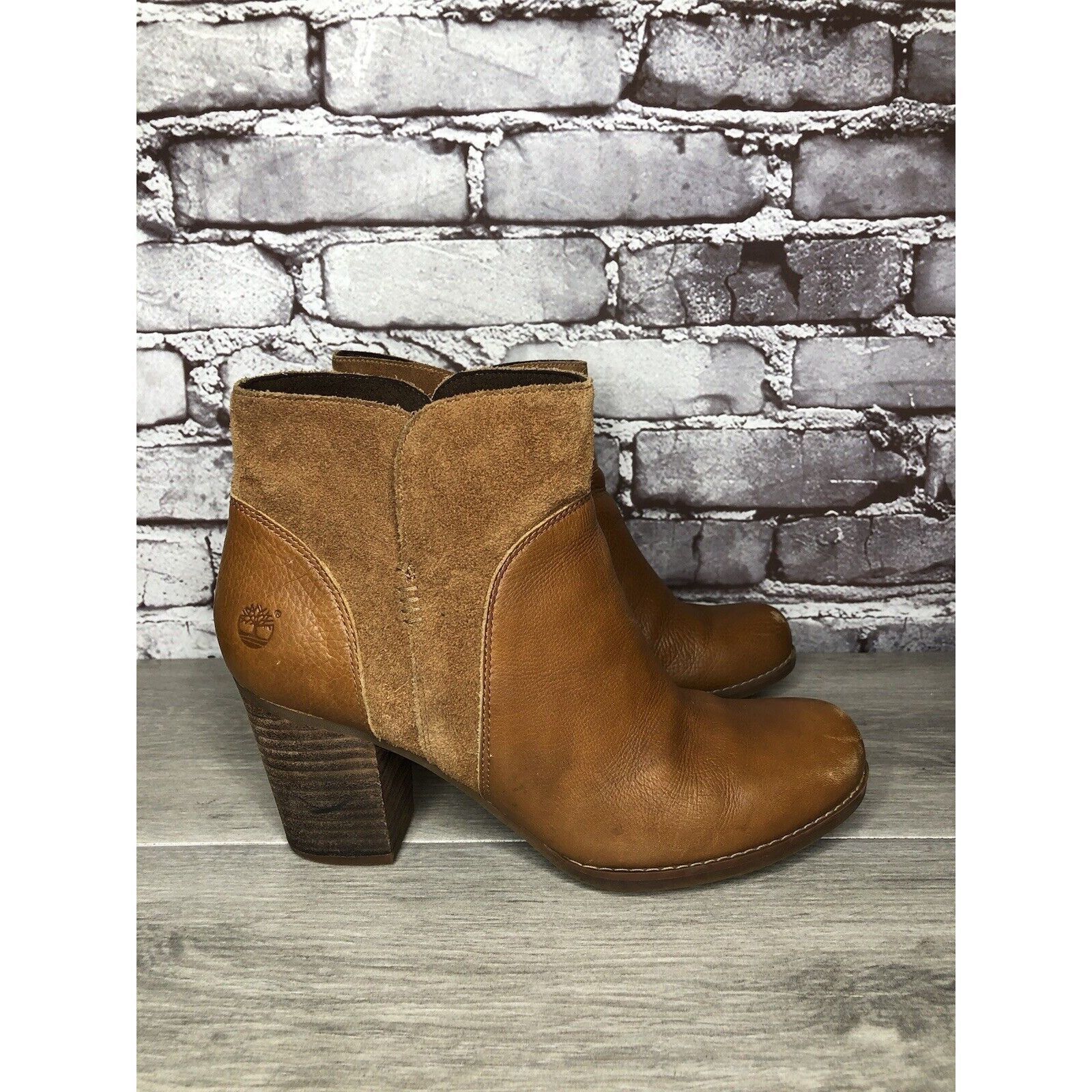 Timberland Timberland A1623 A0560 Brown Leather Suede Heel Booties Boot Size US 8 / IT 38 - 1 Thumbnail