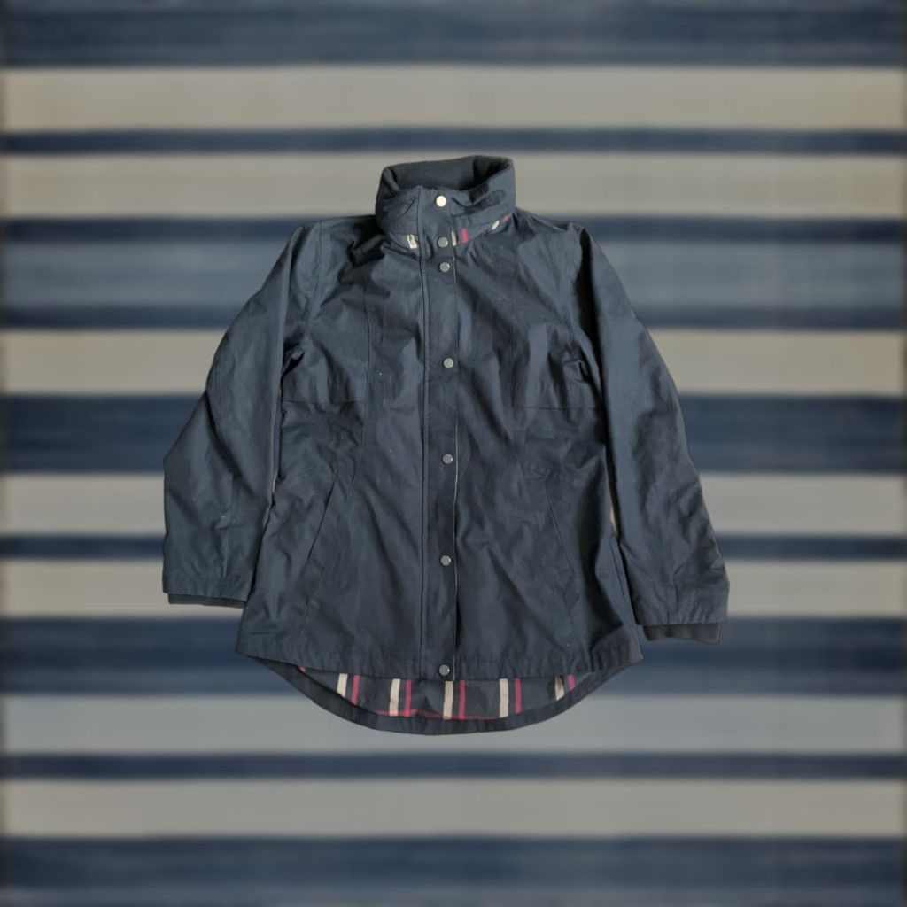 Pendleton Misty Falls Anorak Rain Jacket Black Womens Size Medium Plaid Lined