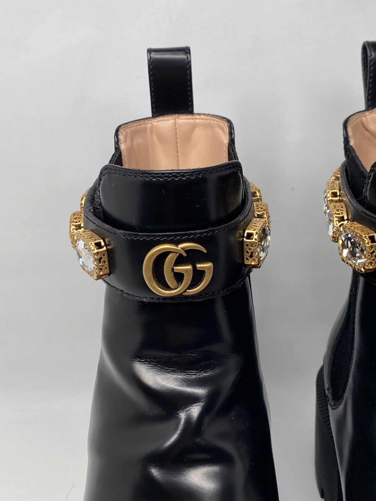 Gucci Gucci Trip Embellished Block Heel Chelsea Boots size 37.5 Size US 7.5 / IT 37.5 - 8 Thumbnail