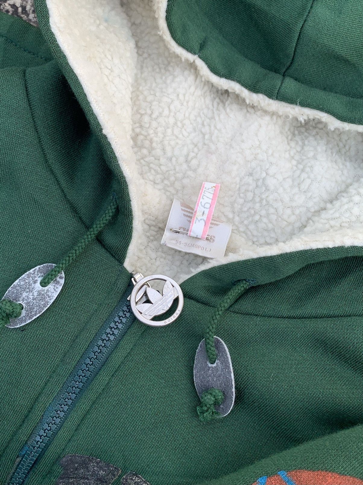 Adidas Vintage 90s Adidas Trefoil Fleece Lined Hoodie Jacket Size US L / EU 52-54 / 3 - 7 Thumbnail