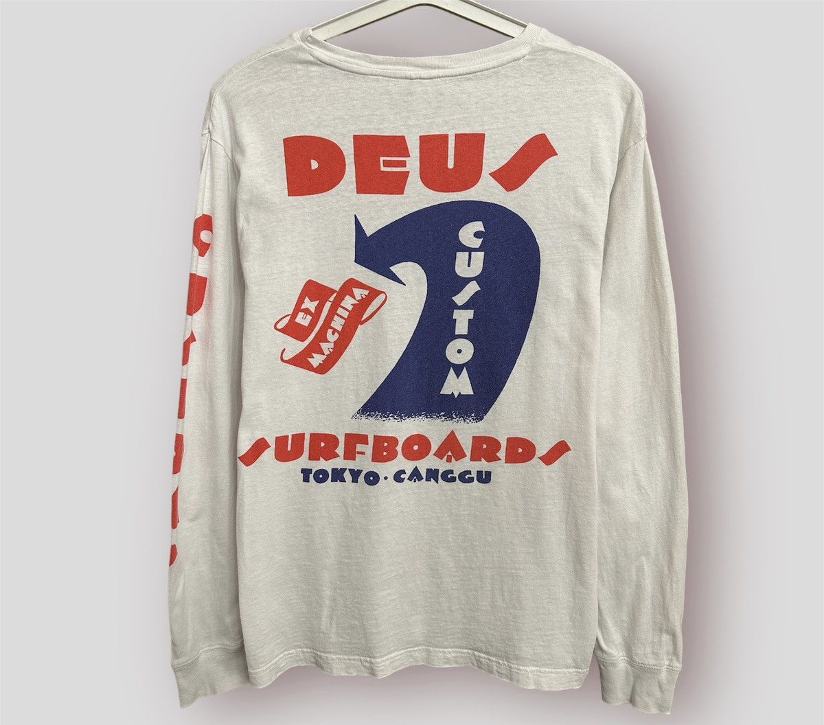 Deus Ex Machina DEUS EX MACHINA White Surfboard Custom Long Sleeve Sz M