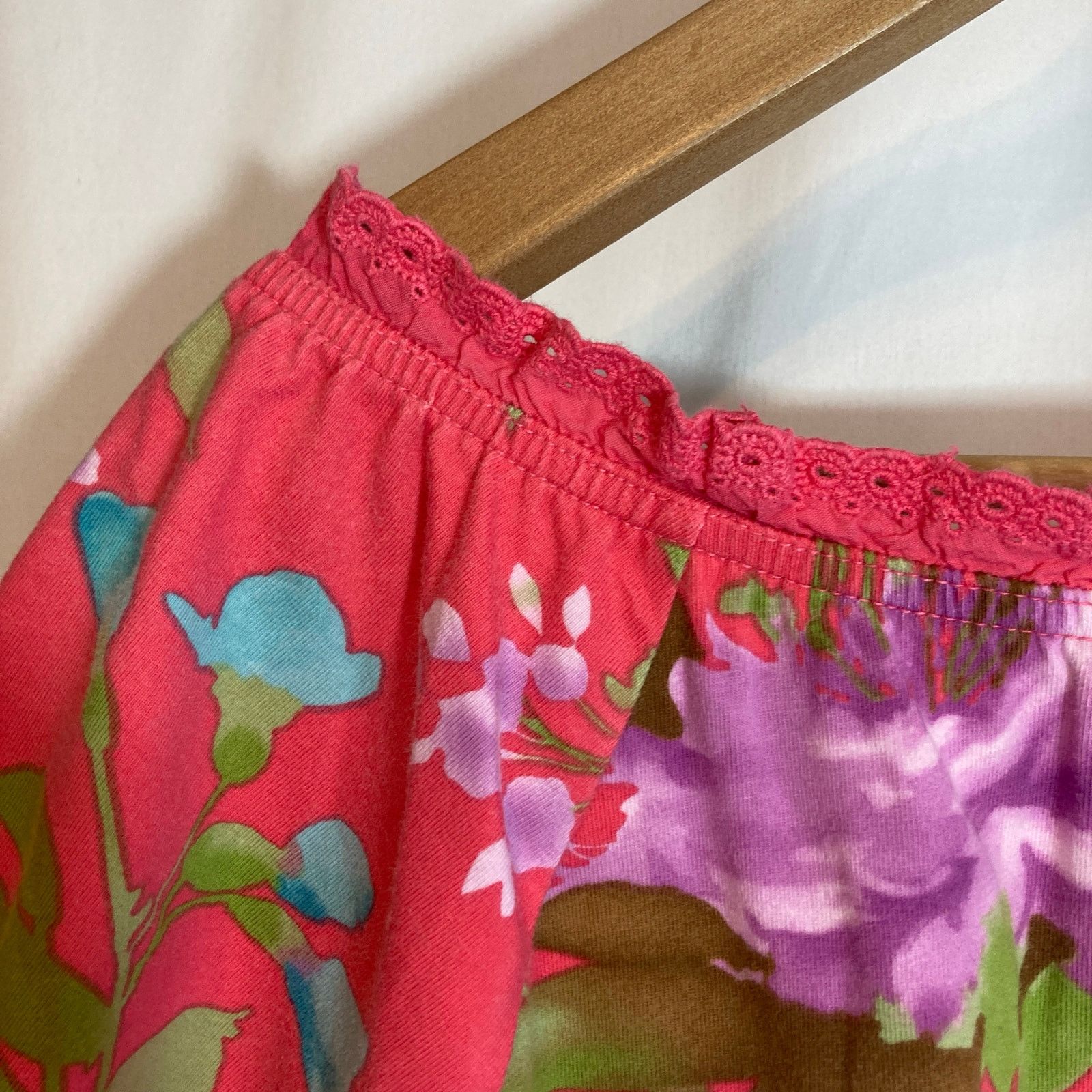 Other Caribbean Joe Pink Blue Floral Short Sleeve Blouse Top Size XL / US 12-14 / IT 48-50 - 7 Thumbnail