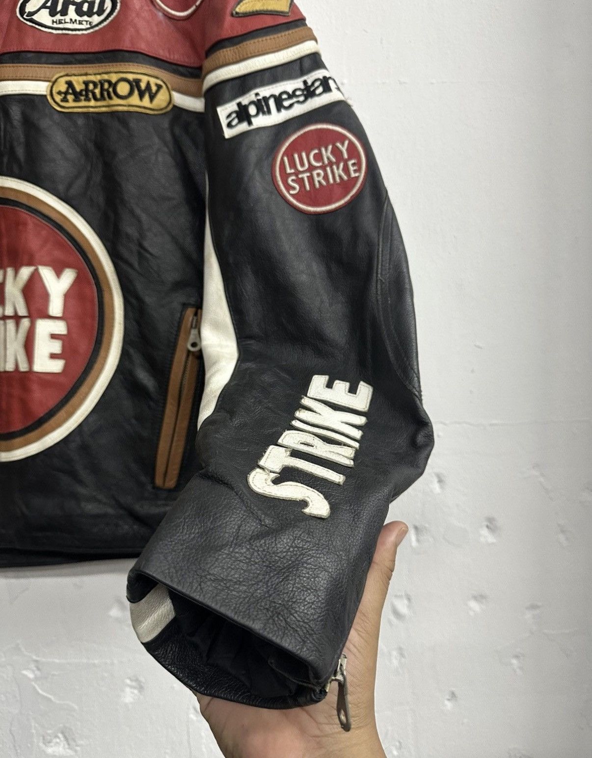 Vintage 90's LUCKY STRIKE Leather Jacket Size XL-XXL Size US L / EU 52-54 / 3 - 3 Thumbnail