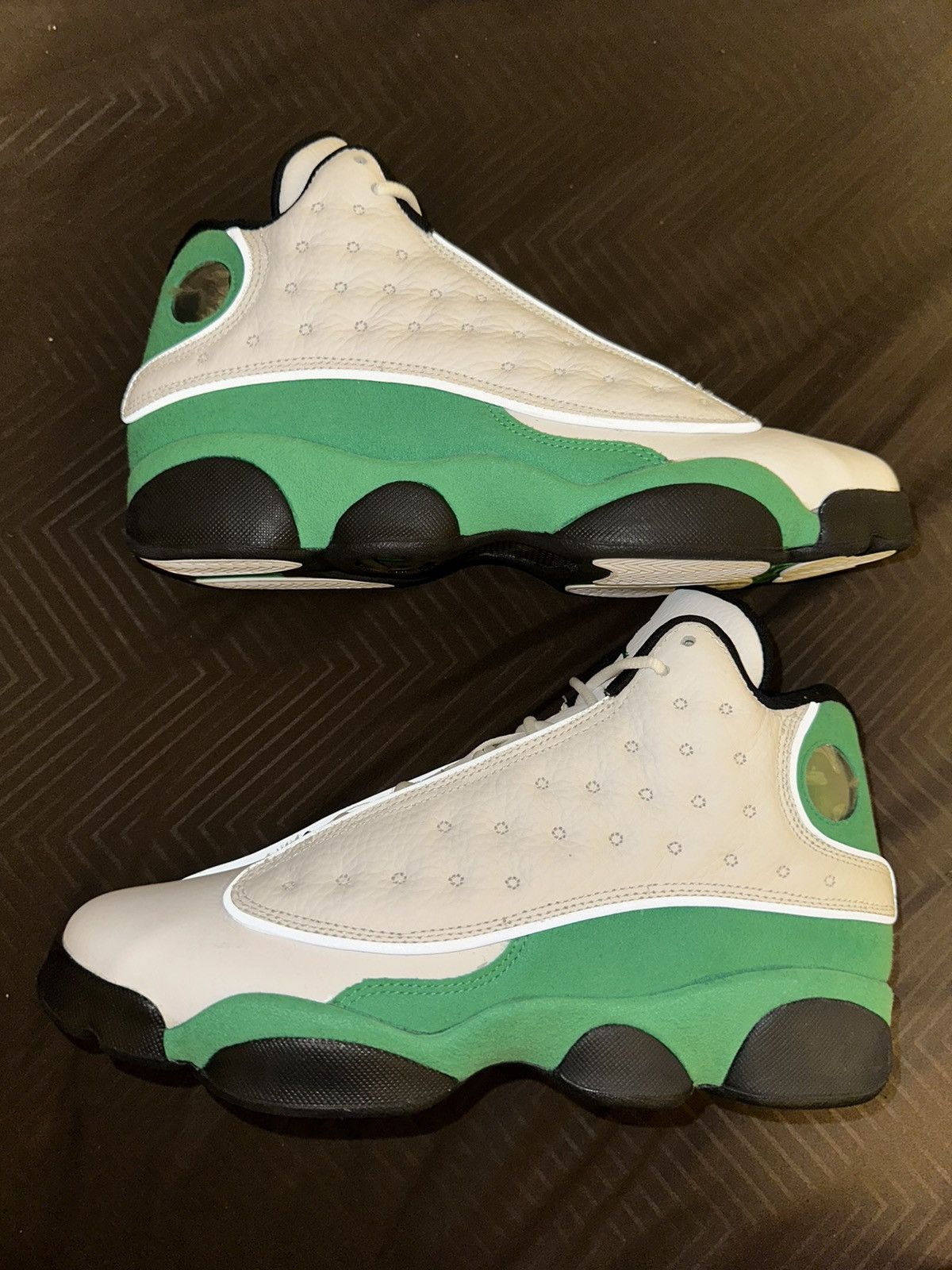 image of Lucky Green Air Jordan Retro 13 (Gs) Shoes in White, Men's (Size 7)