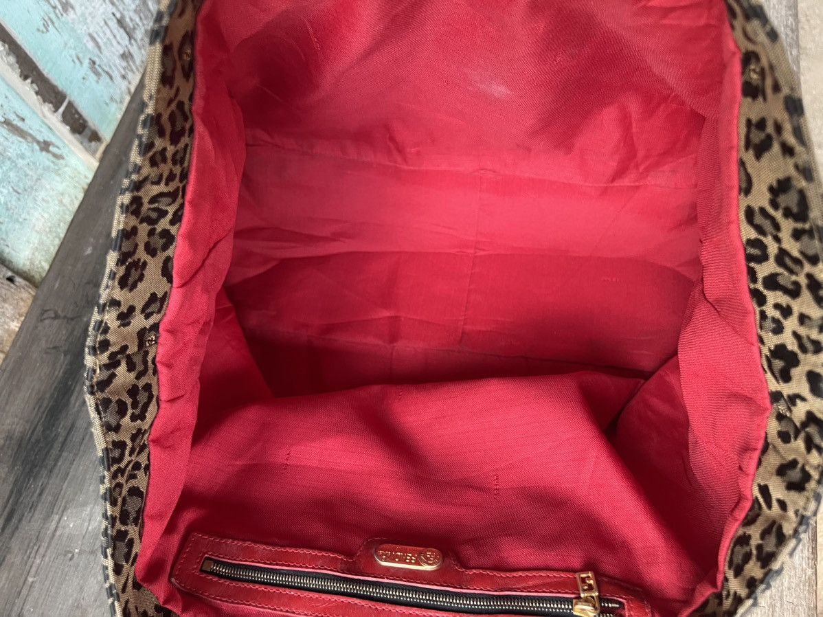 Fendi Vintage FENDI Leopard Hand Bag Nylon Leather Brown Red Size ONE SIZE - 13 Thumbnail